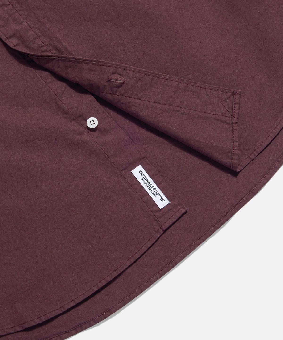 에스피오나지(ESPIONAGE) Crest Logo S/S Over Shirt Burgundy