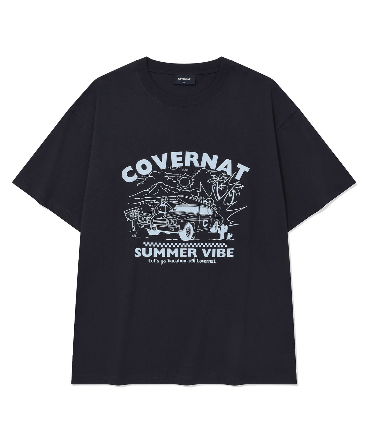 커버낫(COVERNAT) 볼륨 카 그래픽 티셔츠 Dark Navy