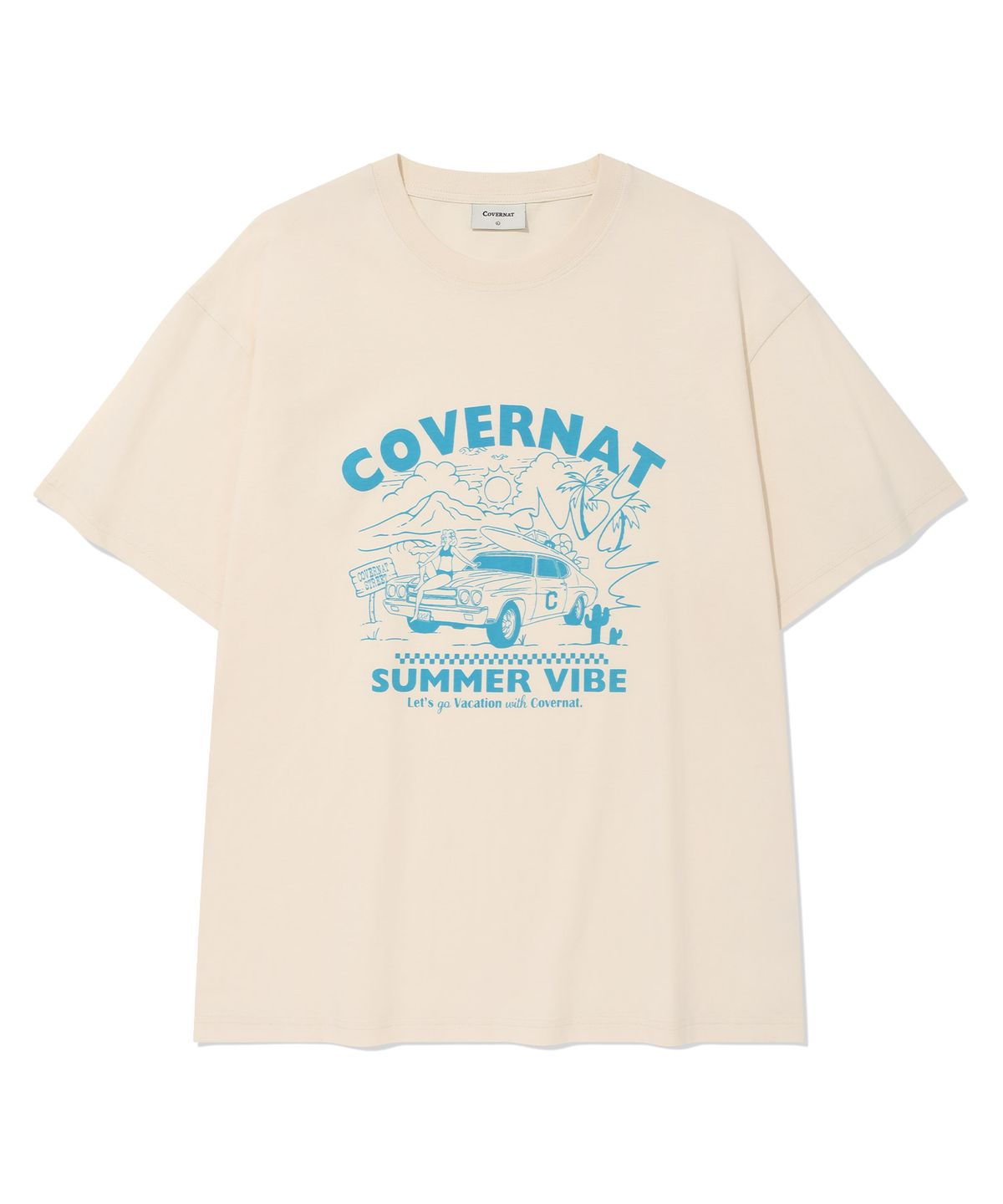 커버낫(COVERNAT) 볼륨 카 그래픽 티셔츠 Ivory