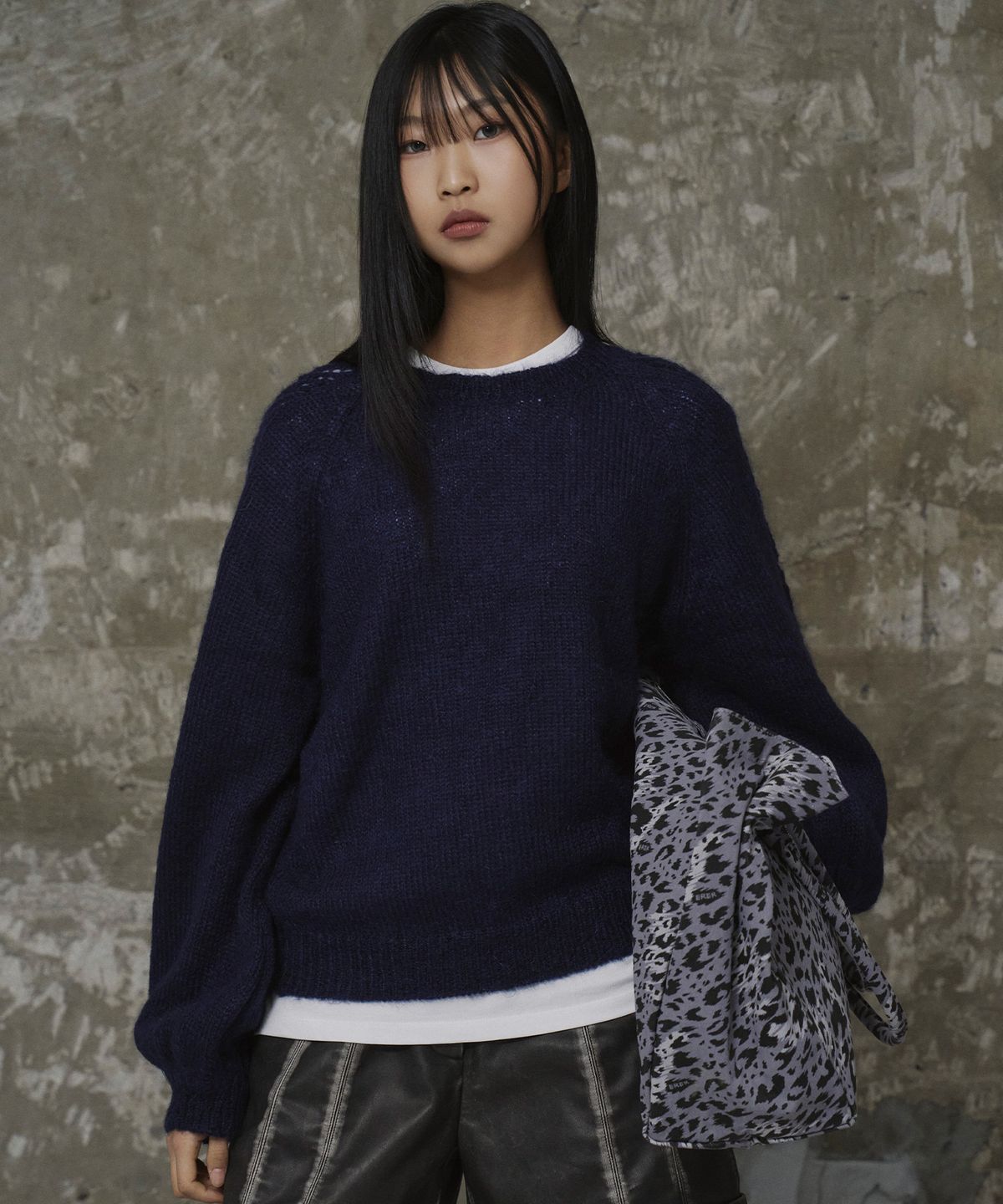 에르에르(ERER) Signature leopard eco bag Gray