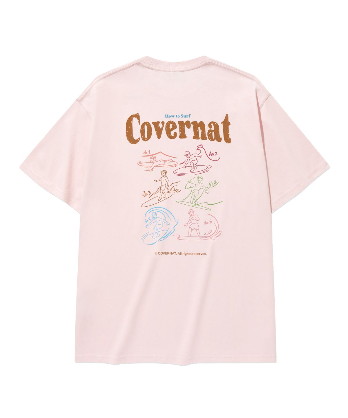 커버낫(COVERNAT) 쿨 코튼 서핑 모션 그래픽 티셔츠 Light Pink