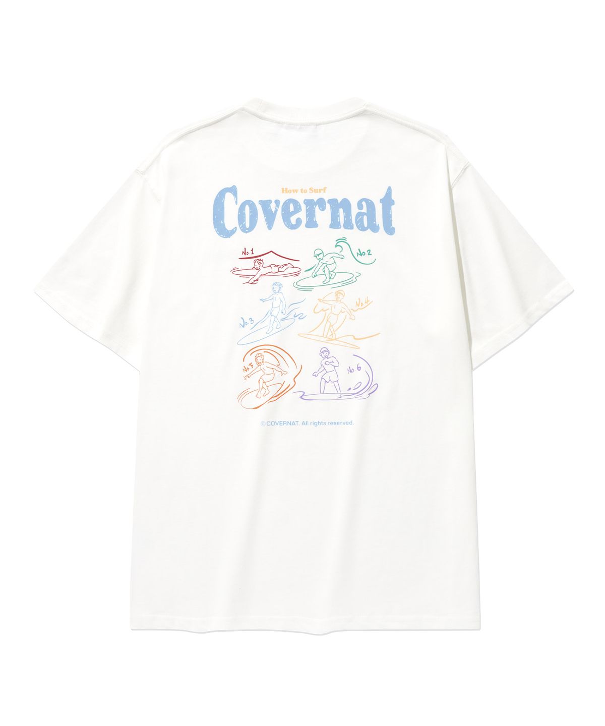 커버낫(COVERNAT) 쿨 코튼 서핑 모션 그래픽 티셔츠 White