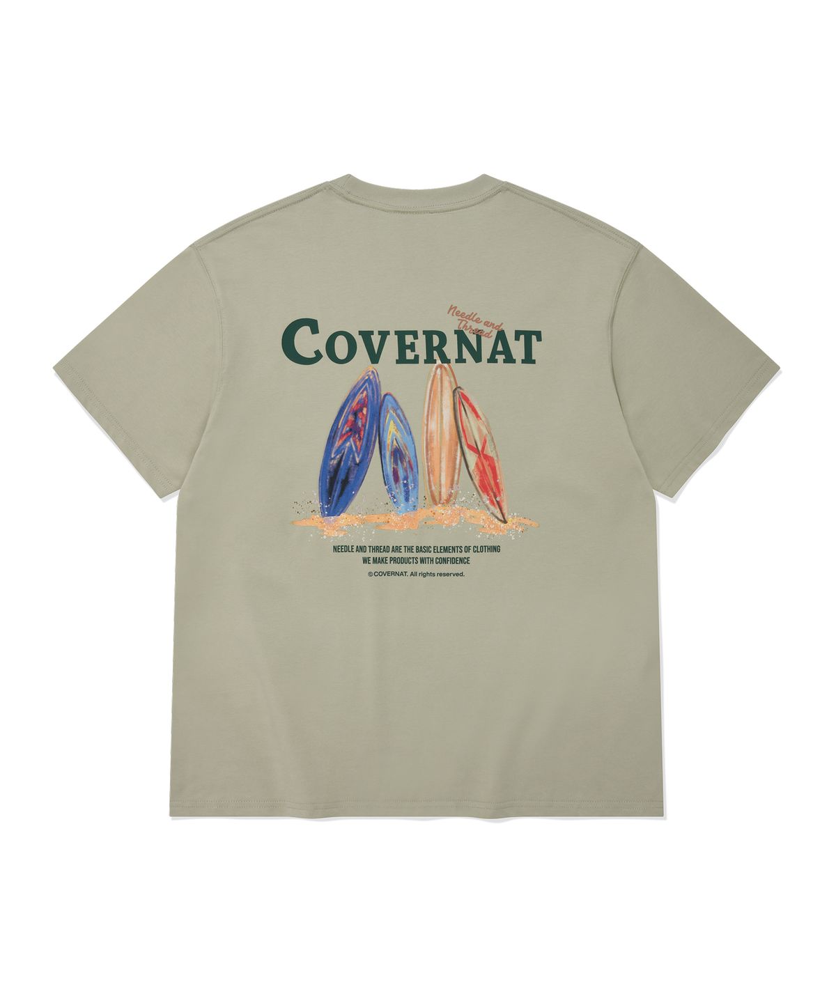 커버낫(COVERNAT) 수피마 쿼드 보드 그래픽 티셔츠 Light Khaki