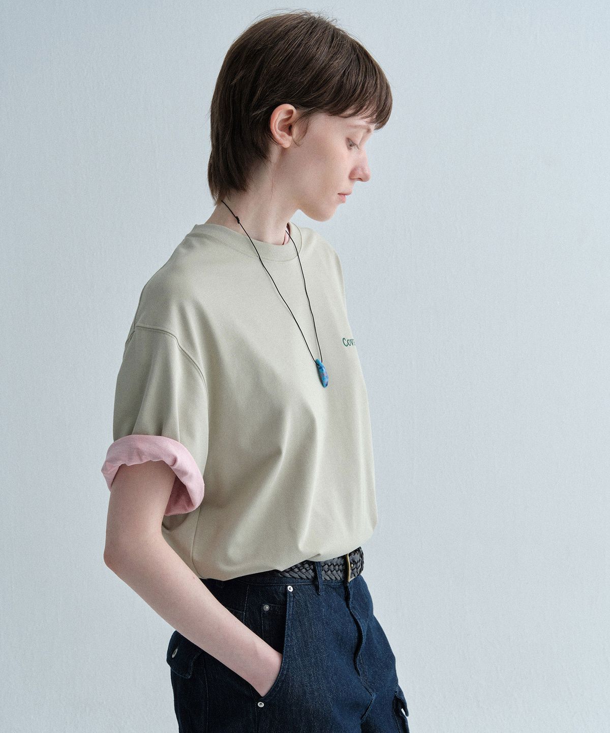 커버낫(COVERNAT) 수피마 쿼드 보드 그래픽 티셔츠 Light Khaki