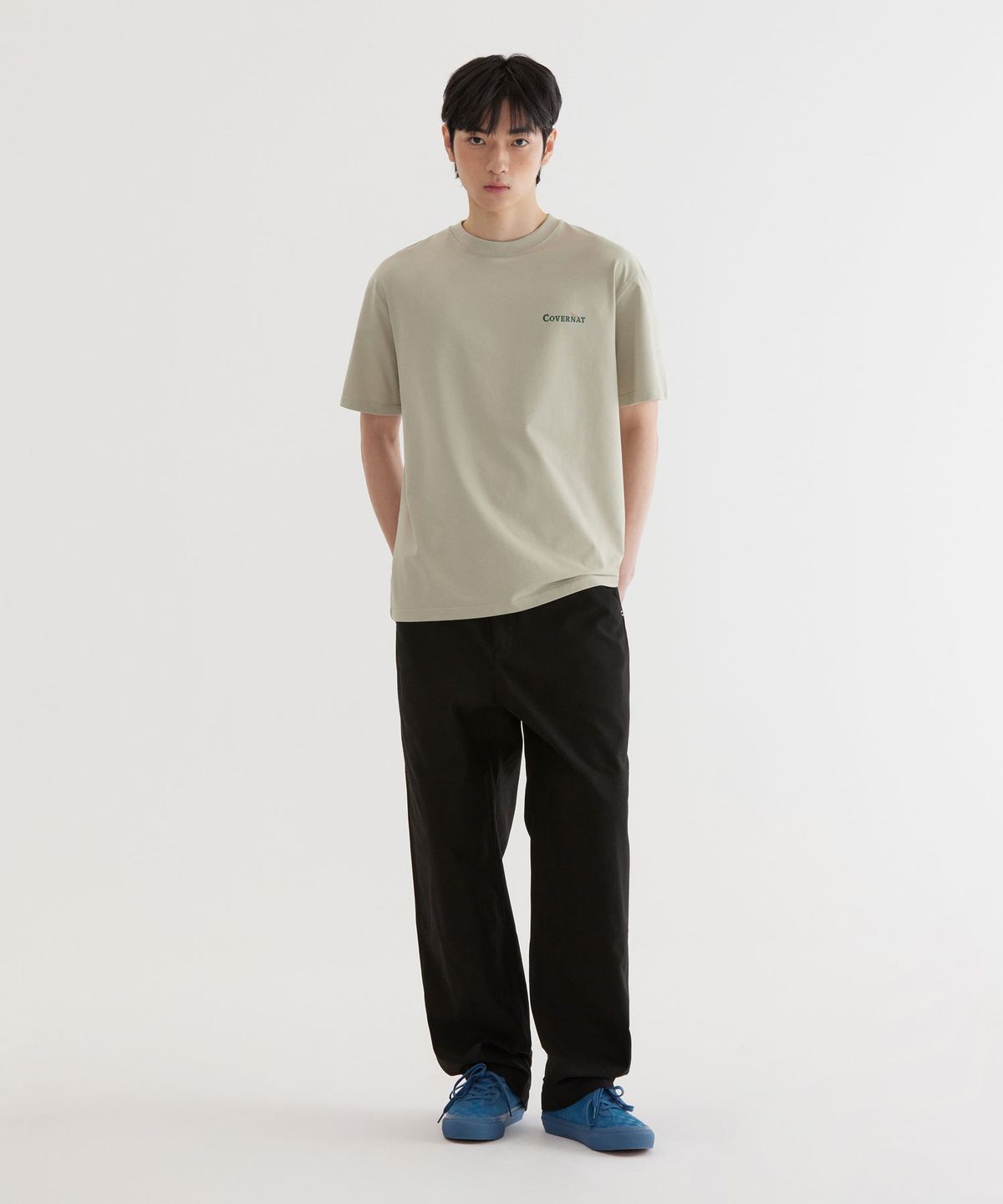 커버낫(COVERNAT) 수피마 쿼드 보드 그래픽 티셔츠 Light Khaki