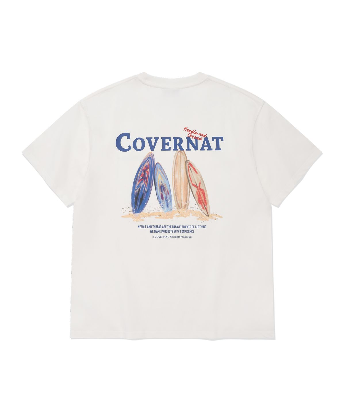 커버낫(COVERNAT) 수피마 쿼드 보드 그래픽 티셔츠 White