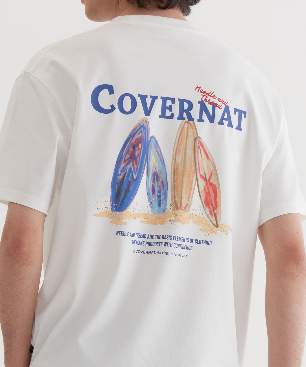 커버낫(COVERNAT) 수피마 쿼드 보드 그래픽 티셔츠 White