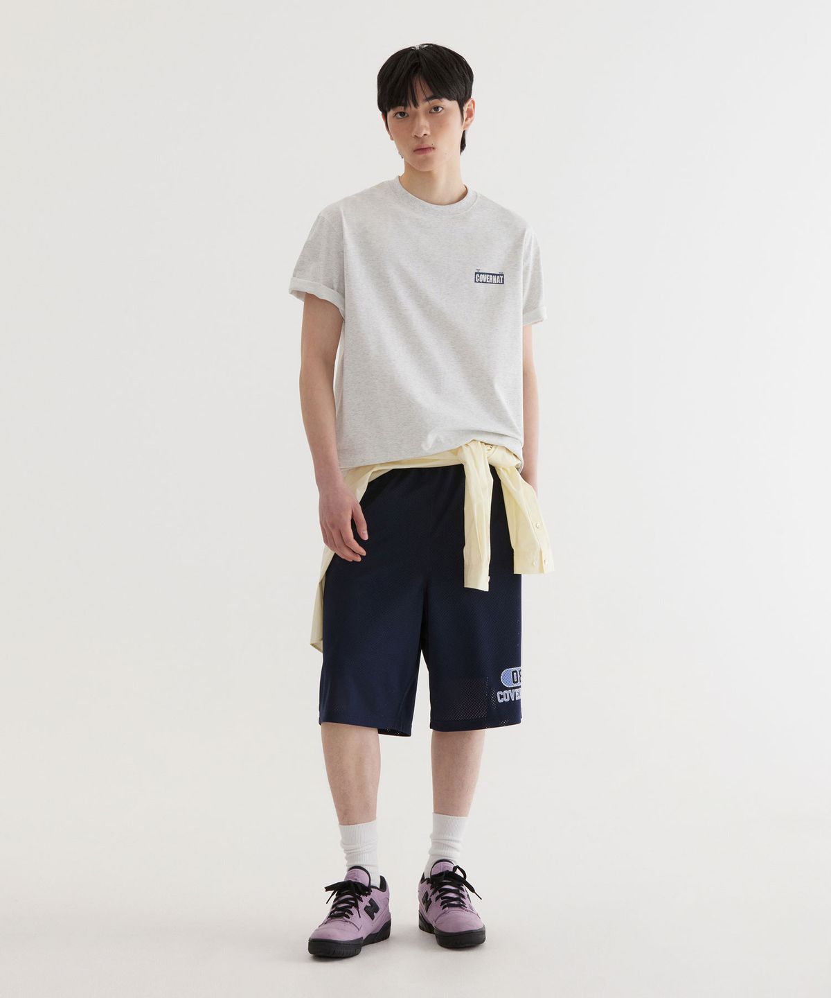 커버낫(COVERNAT) 수피마 배기지택 그래픽 티셔츠 Heather Gray