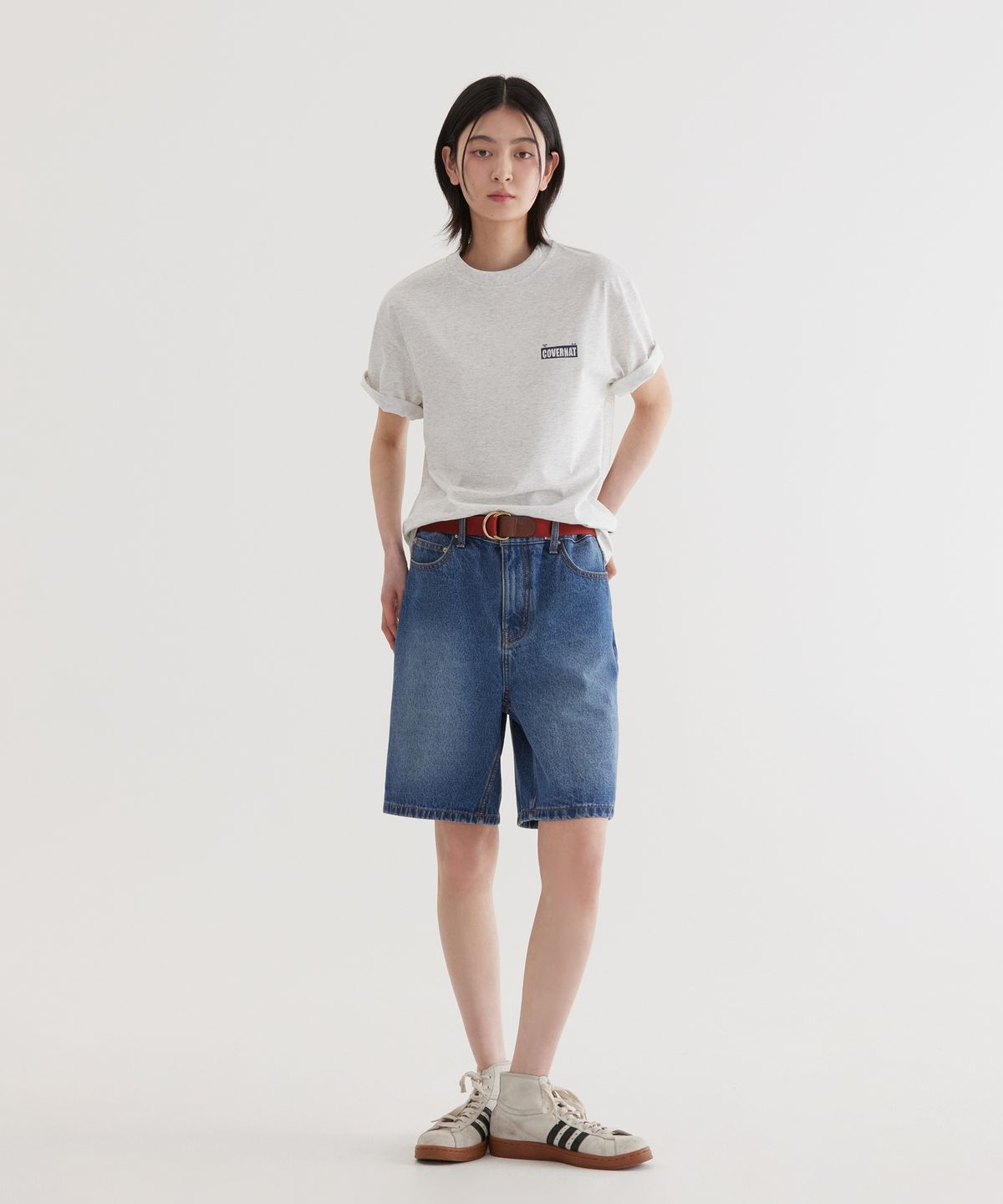 커버낫(COVERNAT) 수피마 배기지택 그래픽 티셔츠 Heather Gray
