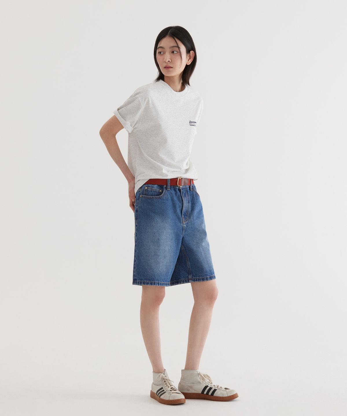 커버낫(COVERNAT) 수피마 배기지택 그래픽 티셔츠 Heather Gray