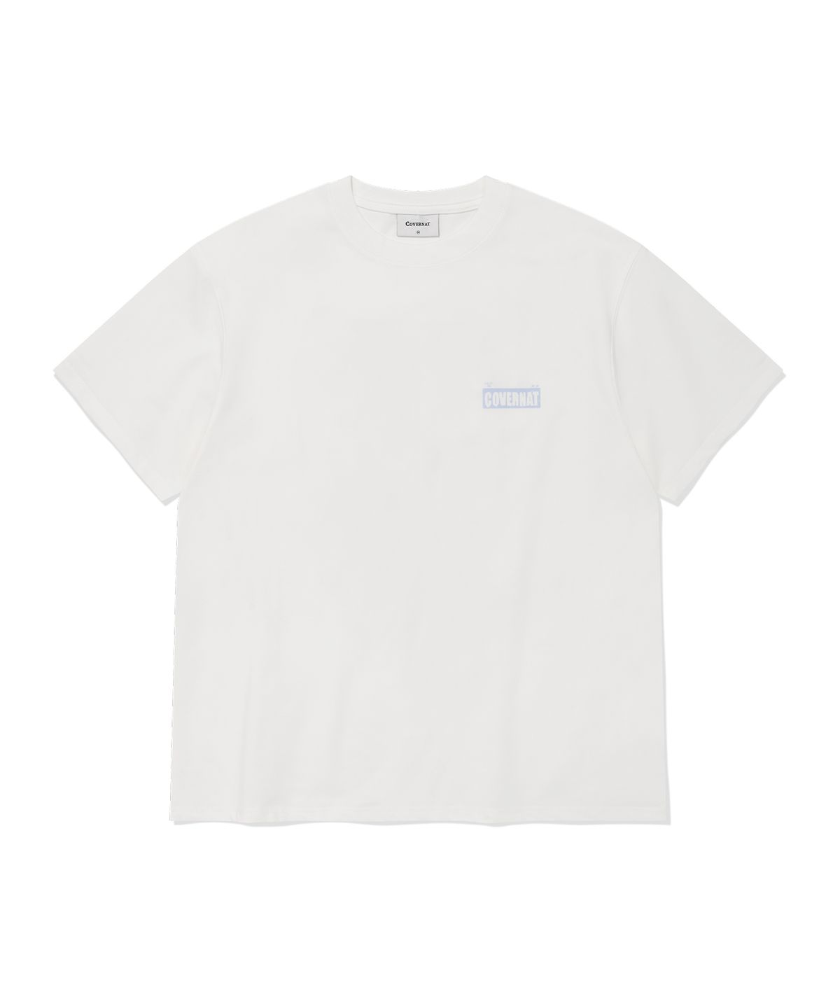 커버낫(COVERNAT) 수피마 배기지택 그래픽 티셔츠 White