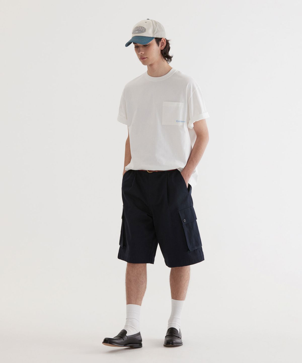 커버낫(COVERNAT) 베이직 포켓 티셔츠 White