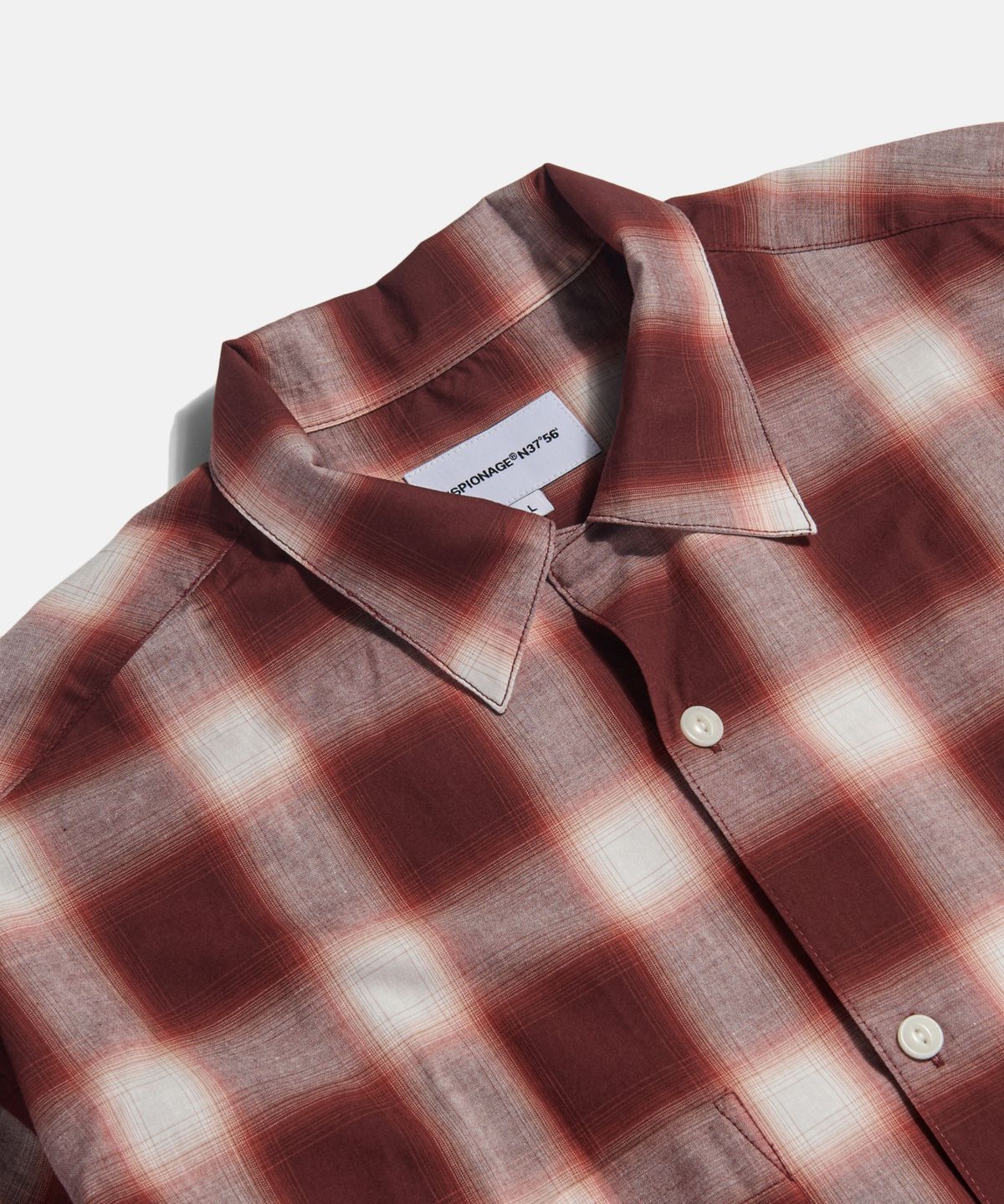 에스피오나지(ESPIONAGE) 2 Pocket S/S Work Shirt Red Ombre