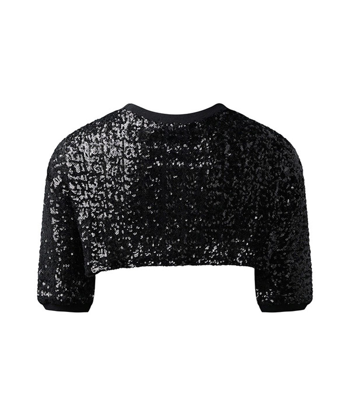 에르에르(ERER) Sequin cropped t-shirt Black