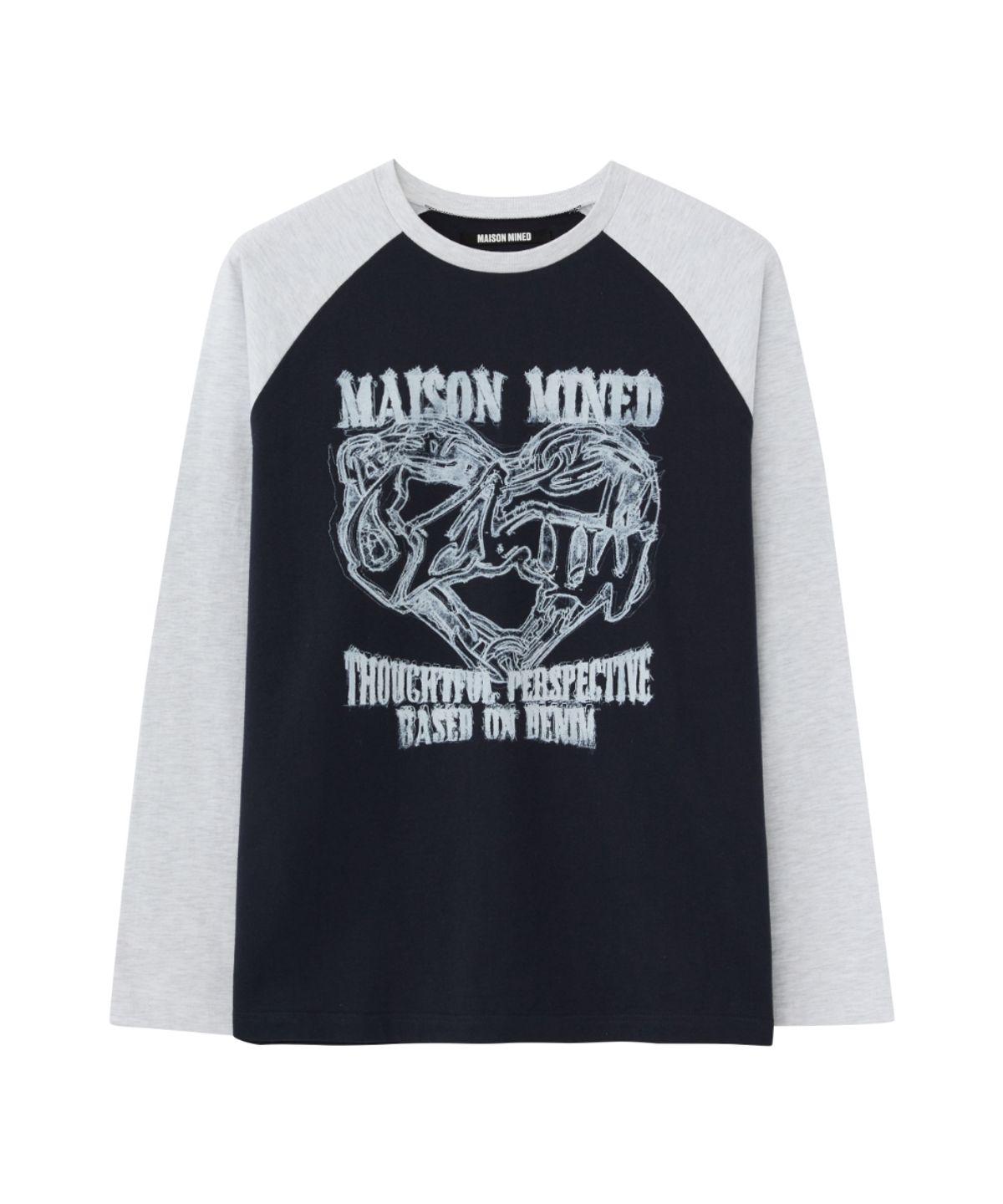 메종미네드(MAISON MINED) DOODLE RAGLAN LONG SLEEVE TEE NAVY