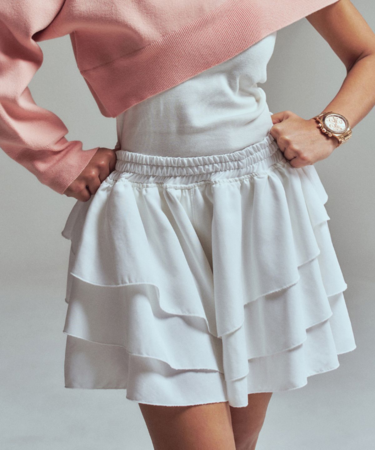 에르에르(ERER) Ruffle shorts White