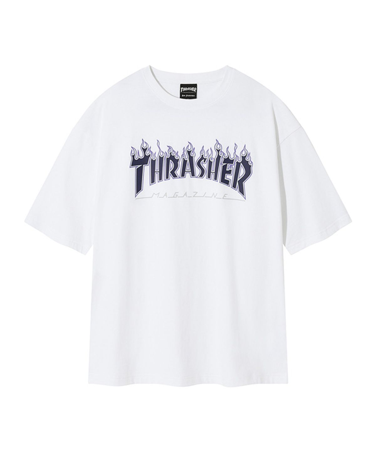 트레셔(THRASHER) 플레임 반팔 티셔츠 화이트