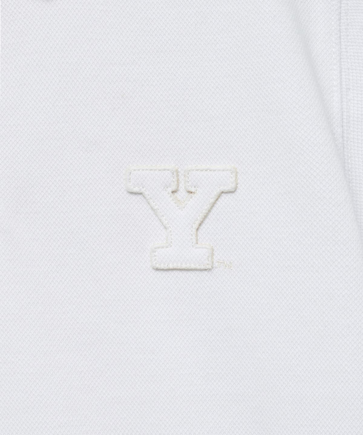예일(YALE) 우먼즈 크롭 밴딩 폴로 셔츠_화이트