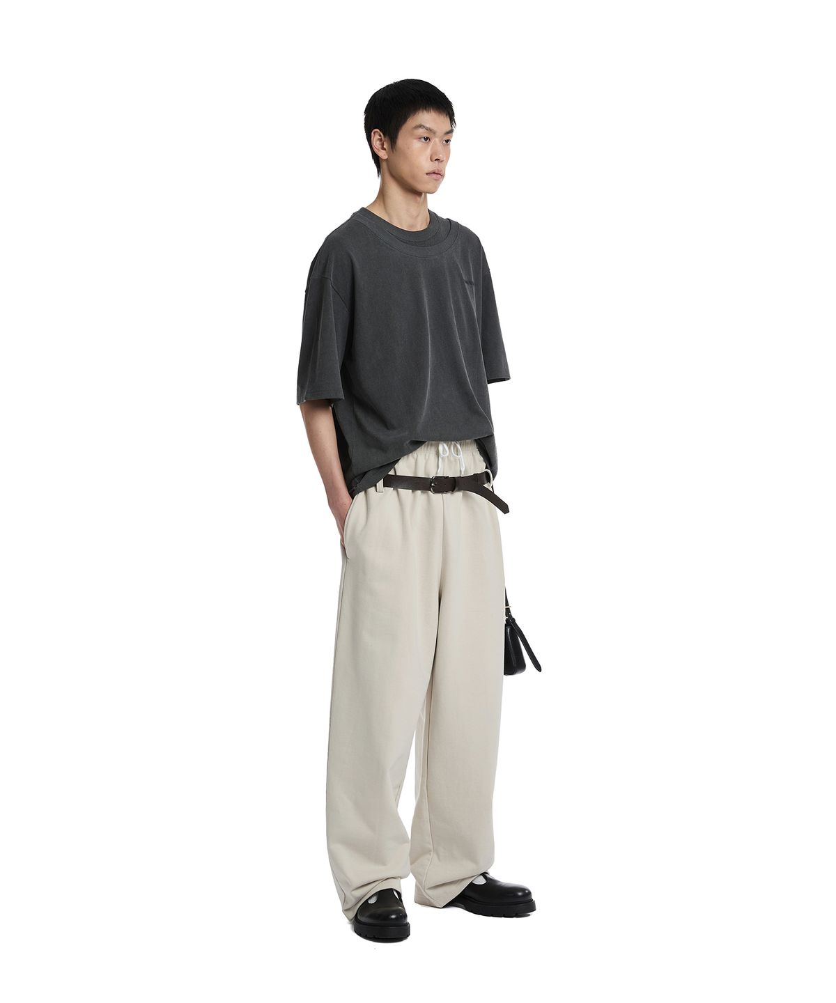 트렁크프로젝트(TRUNK PROJECT) Double Neck Layered T-Shirt_Grey
