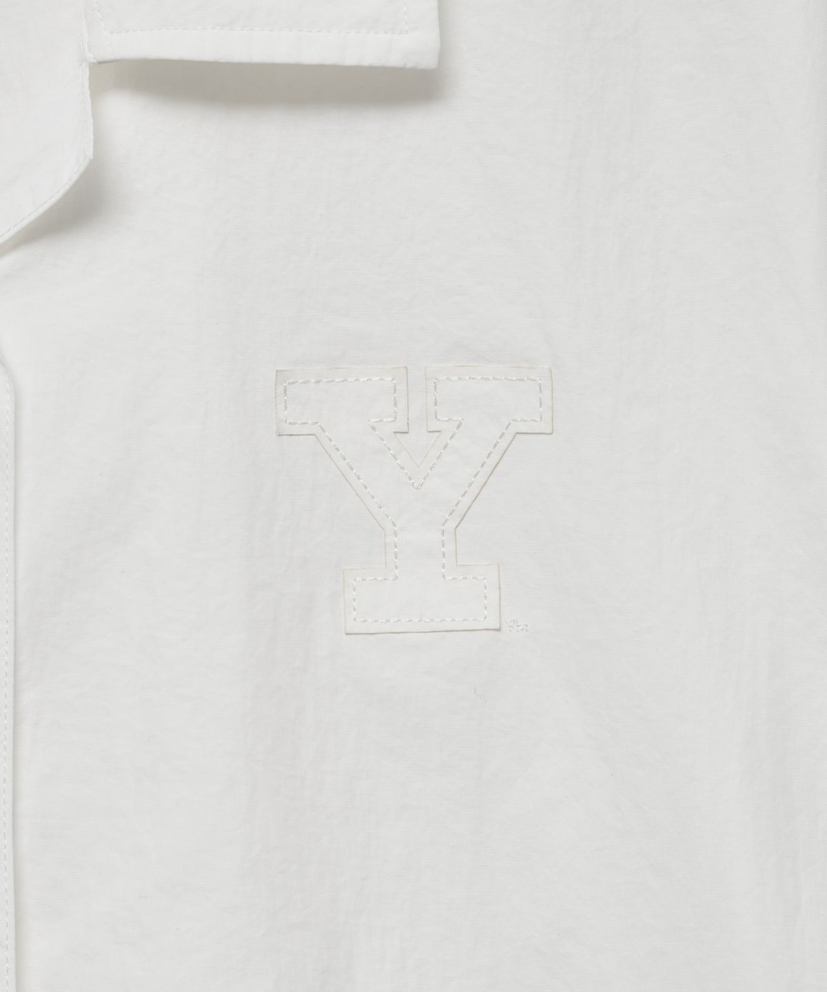 예일(YALE) 라이트웨이트 하프슬리브 크롭셔츠_화이트