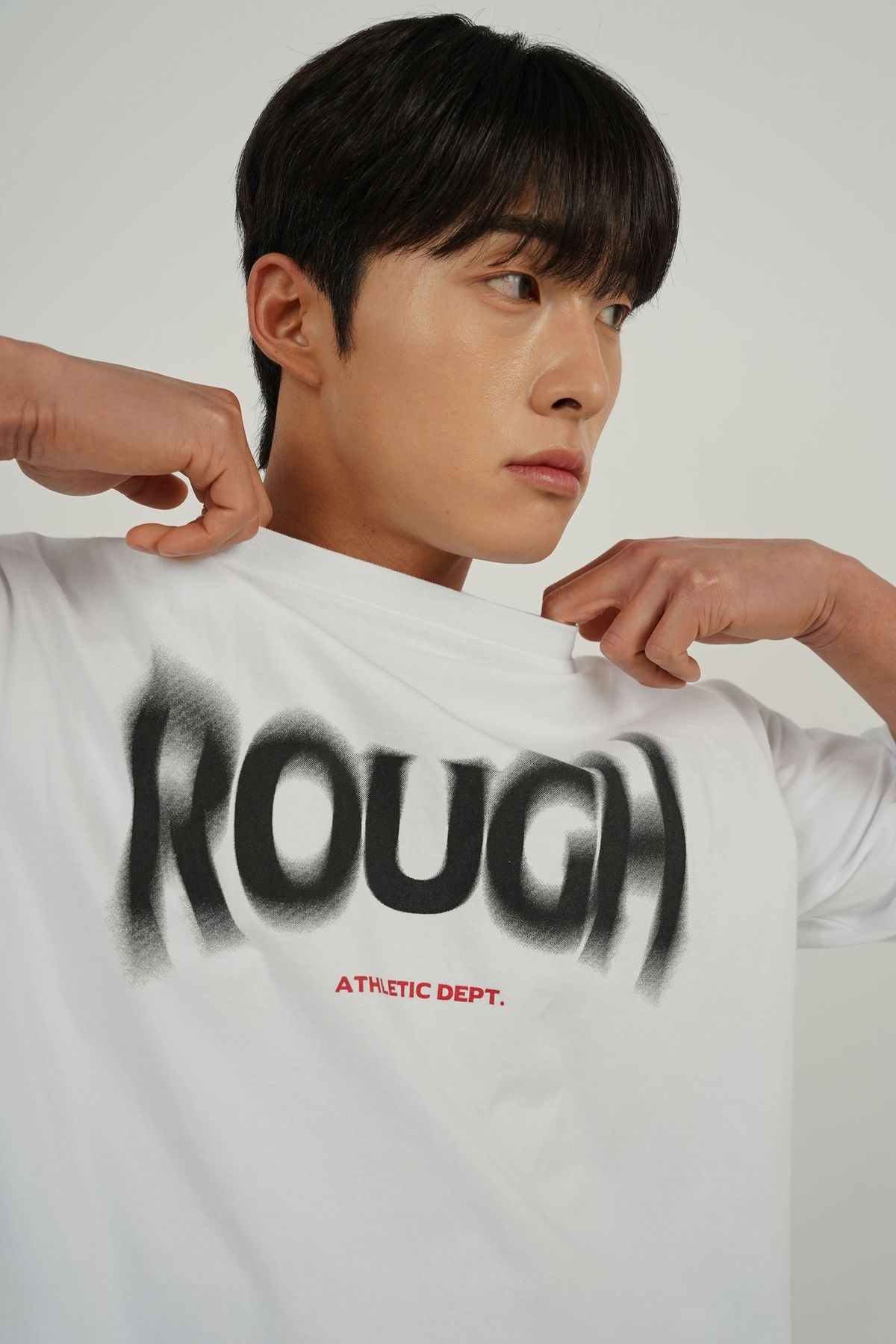 러프 애슬레틱(ROUGH ATHLETIC) [헤비코튼] 쉐이크 로고 티셔츠 -White