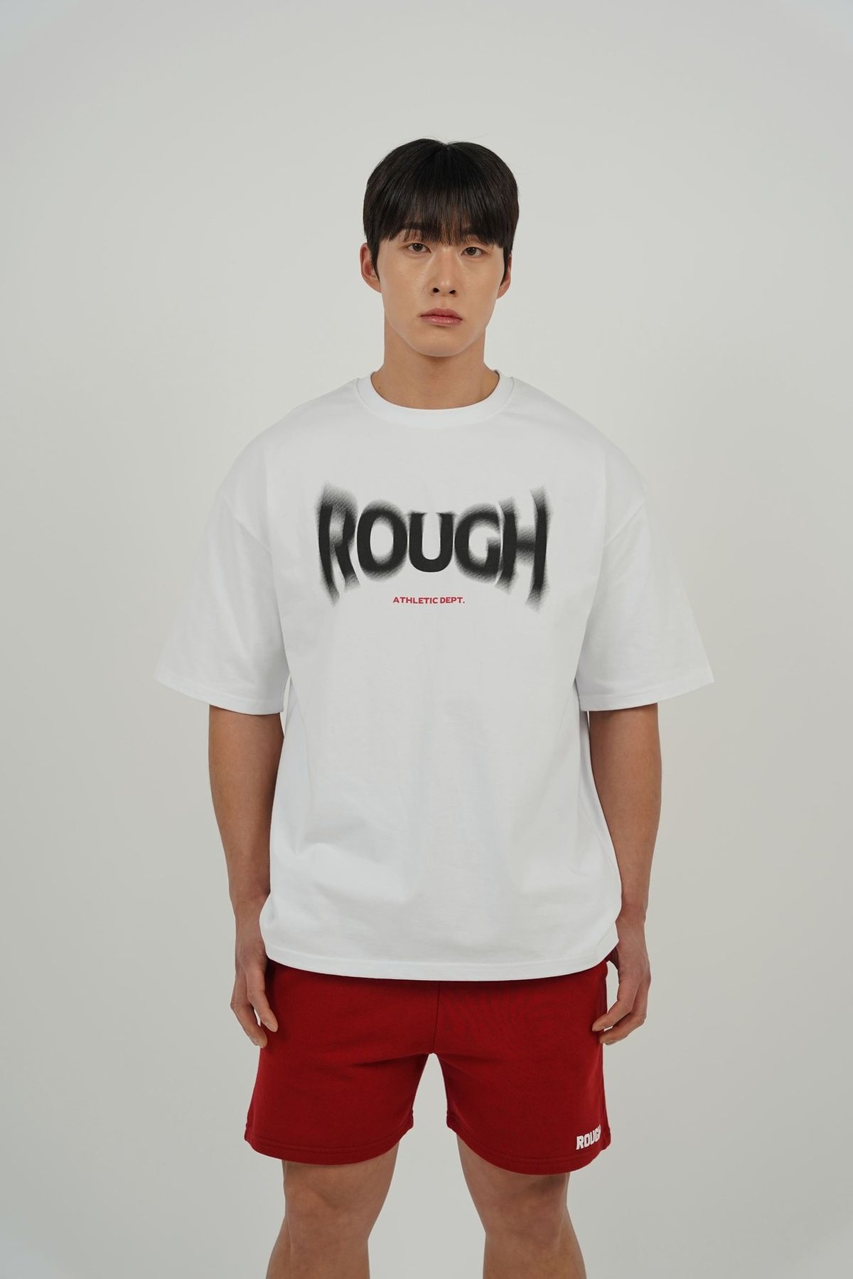 러프 애슬레틱(ROUGH ATHLETIC) [헤비코튼] 쉐이크 로고 티셔츠 -White