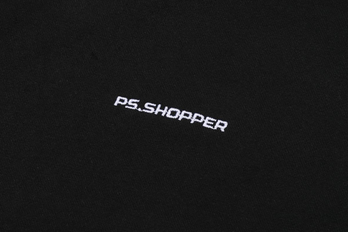 피에스쇼퍼(PSSHOPPER) 스몰로고 워싱 맨투맨 [블랙]