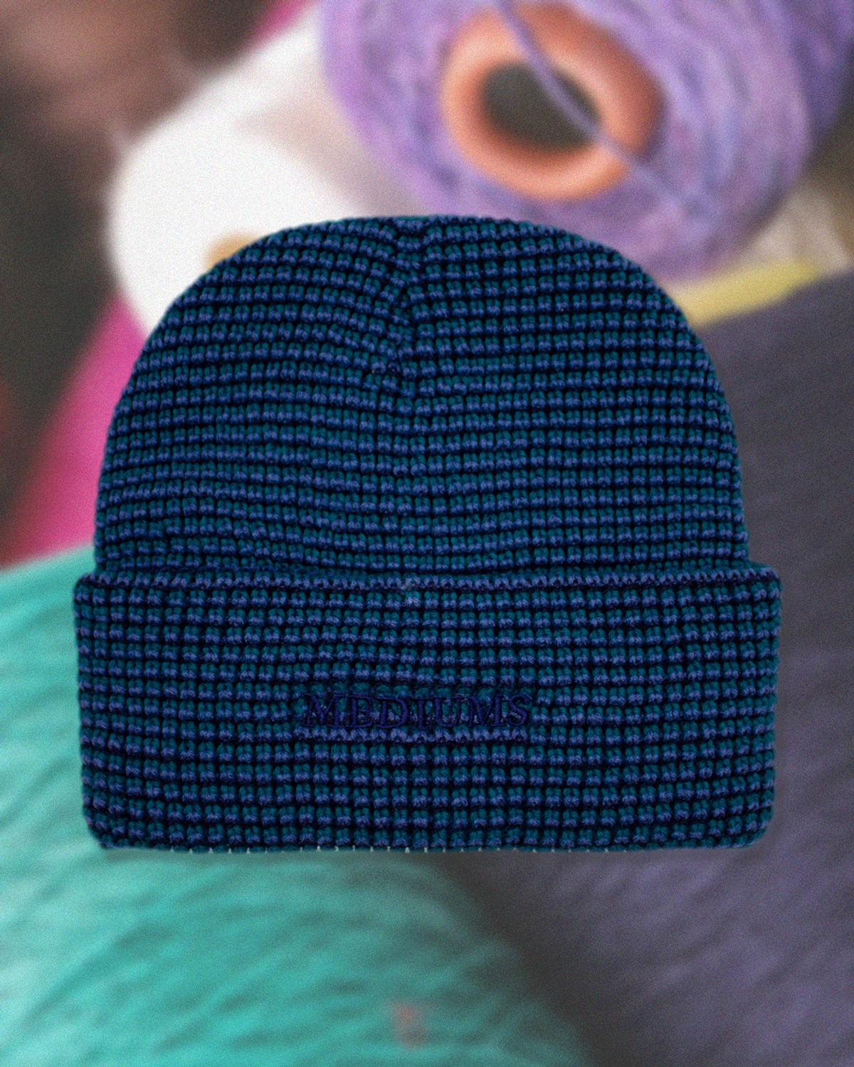 미디엄스(MEDIUMS) Waffle Beanie - Blue (와플 비니)