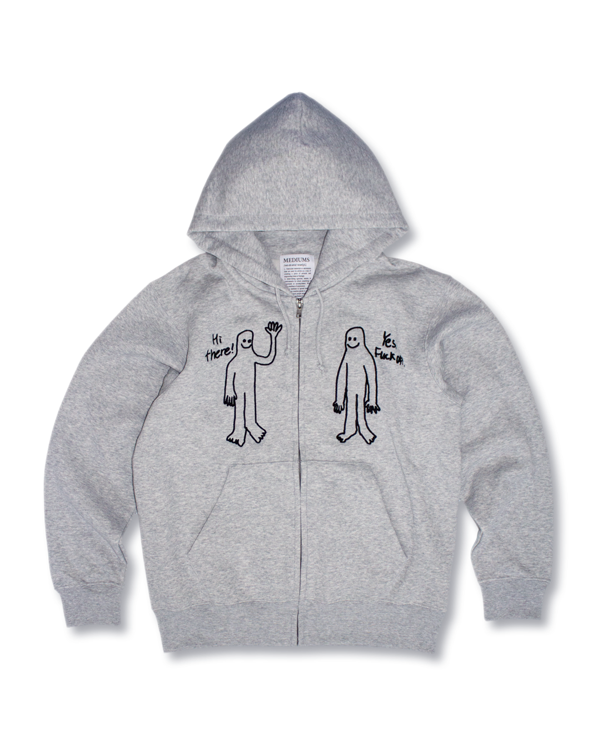 미디엄스(MEDIUMS) Greetings Zip Up Hoodie - Gray (안부인사 집업 후드티)