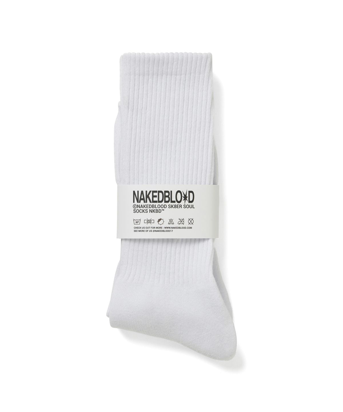 네이키드블러드(NAKEDBLOOD) FLARE LOGO SOCKS WHITE