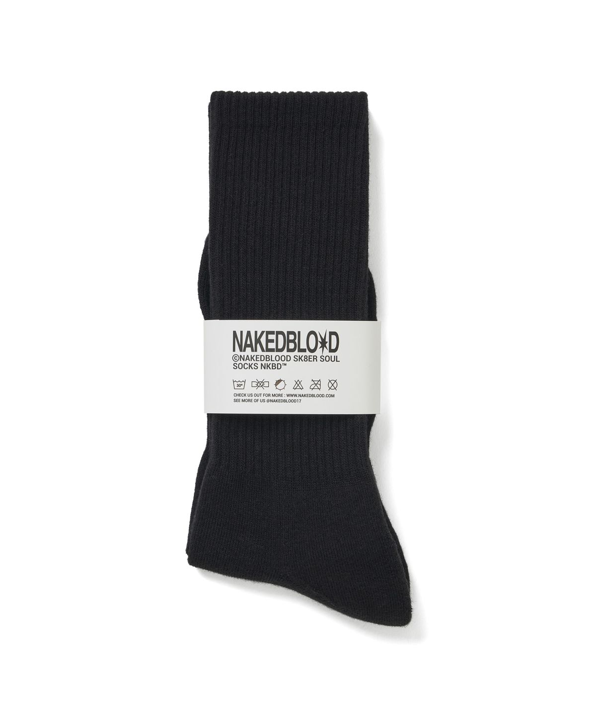 네이키드블러드(NAKEDBLOOD) FLARE LOGO SOCKS BLACK