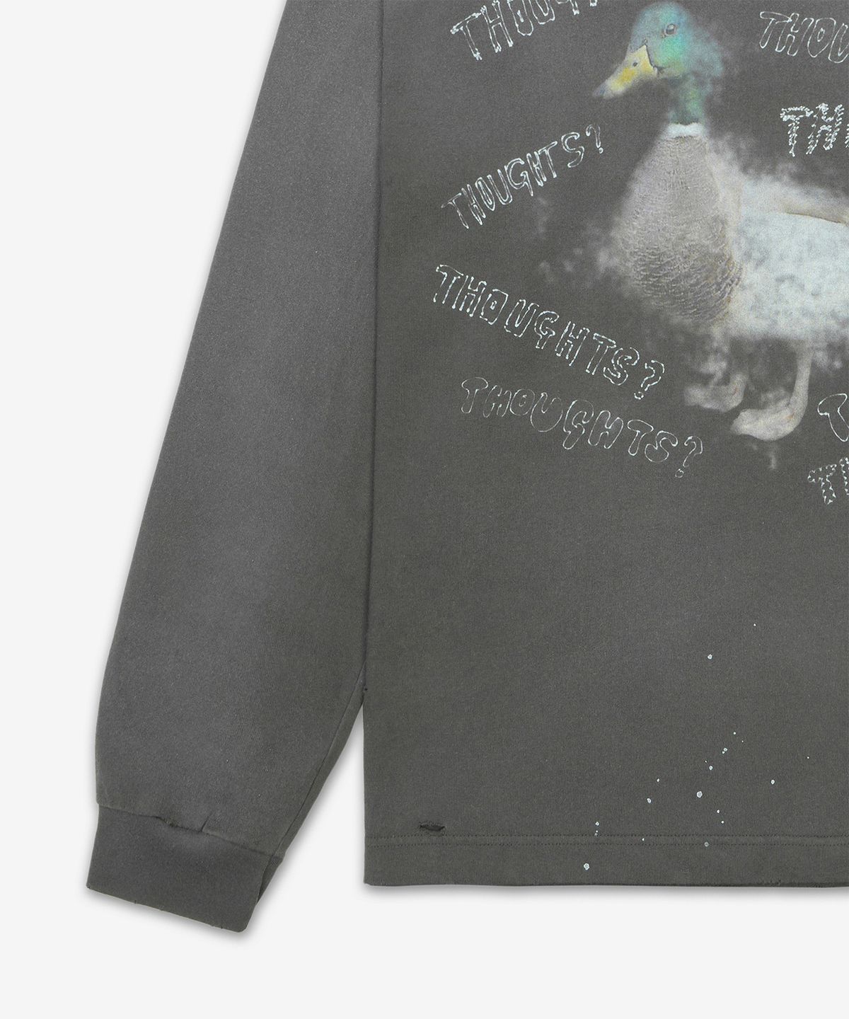 메종 미하라 야스히로(MAISON MIHARA YASUHIRO) 디스트레스드 롱 슬리브 티셔츠 - 블랙 / J14LT751BLACK