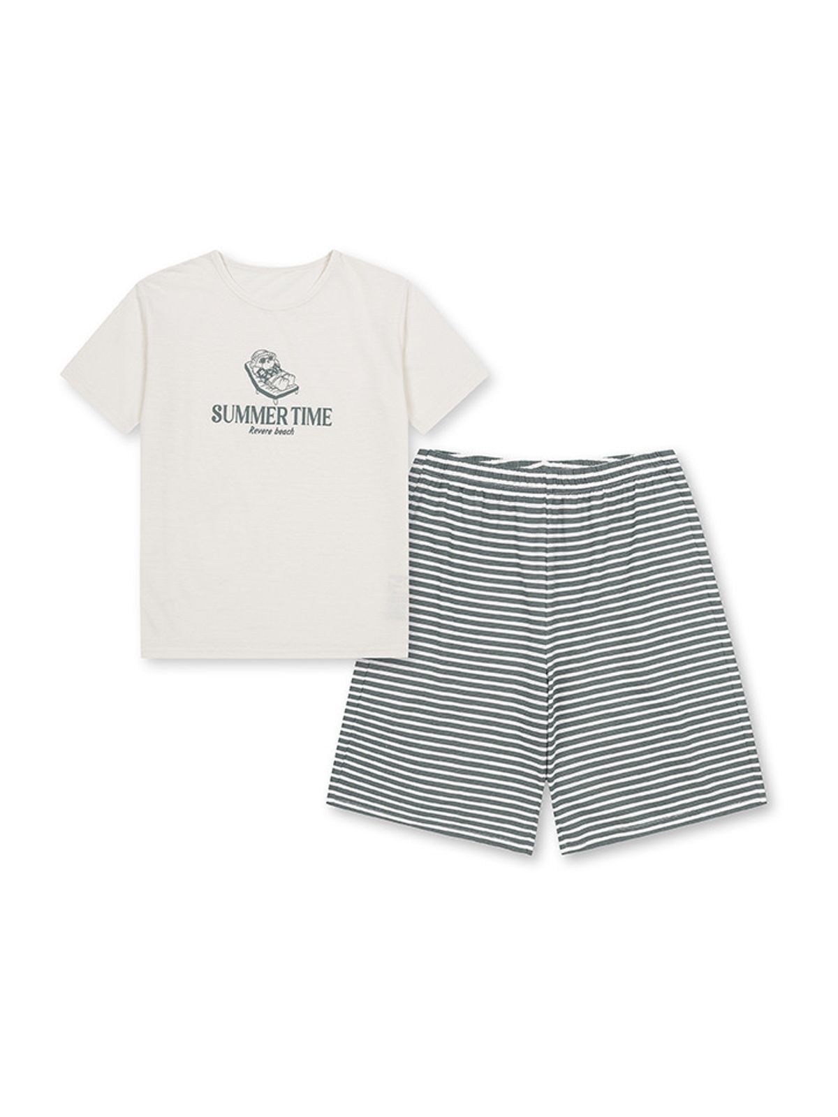 폴햄키즈(POLHAM KIDS) 공용) 스트라이프 5부 라운지 세트_PKF2UI3820