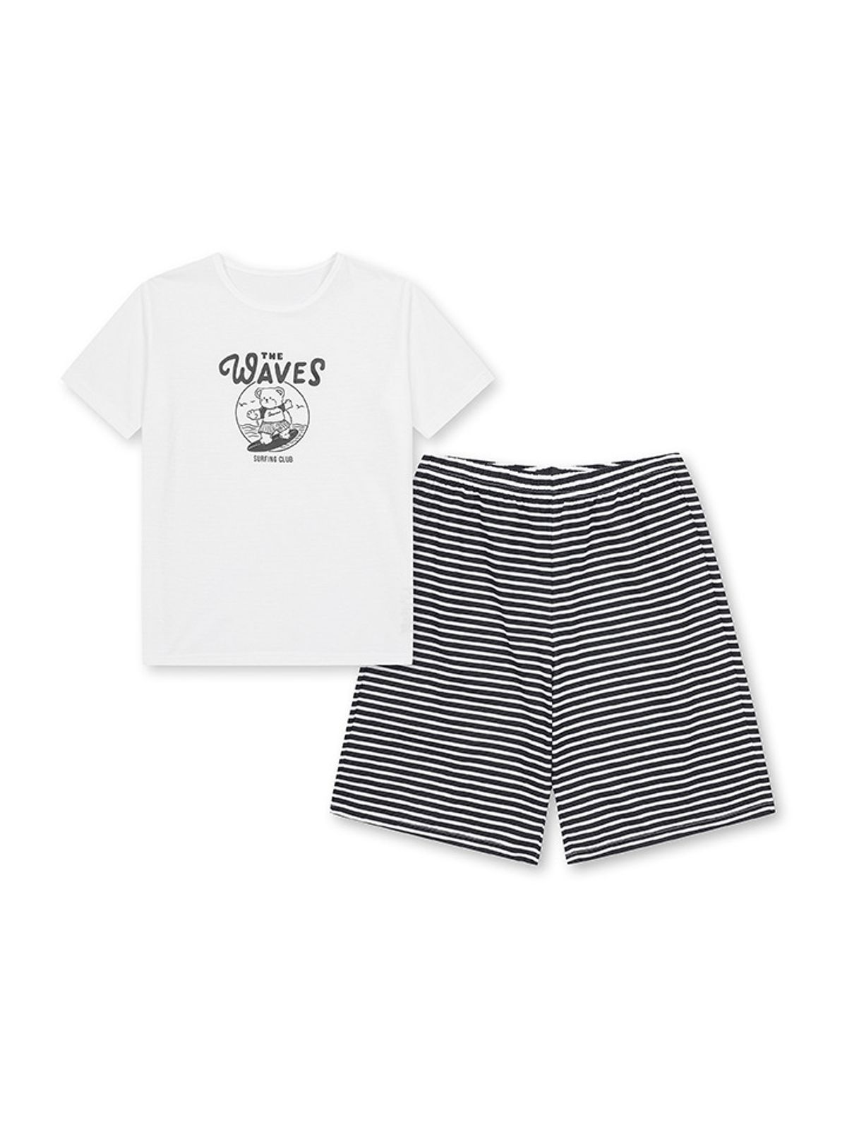 폴햄키즈(POLHAM KIDS) 공용) 스트라이프 5부 라운지 세트_PKF2UI3820