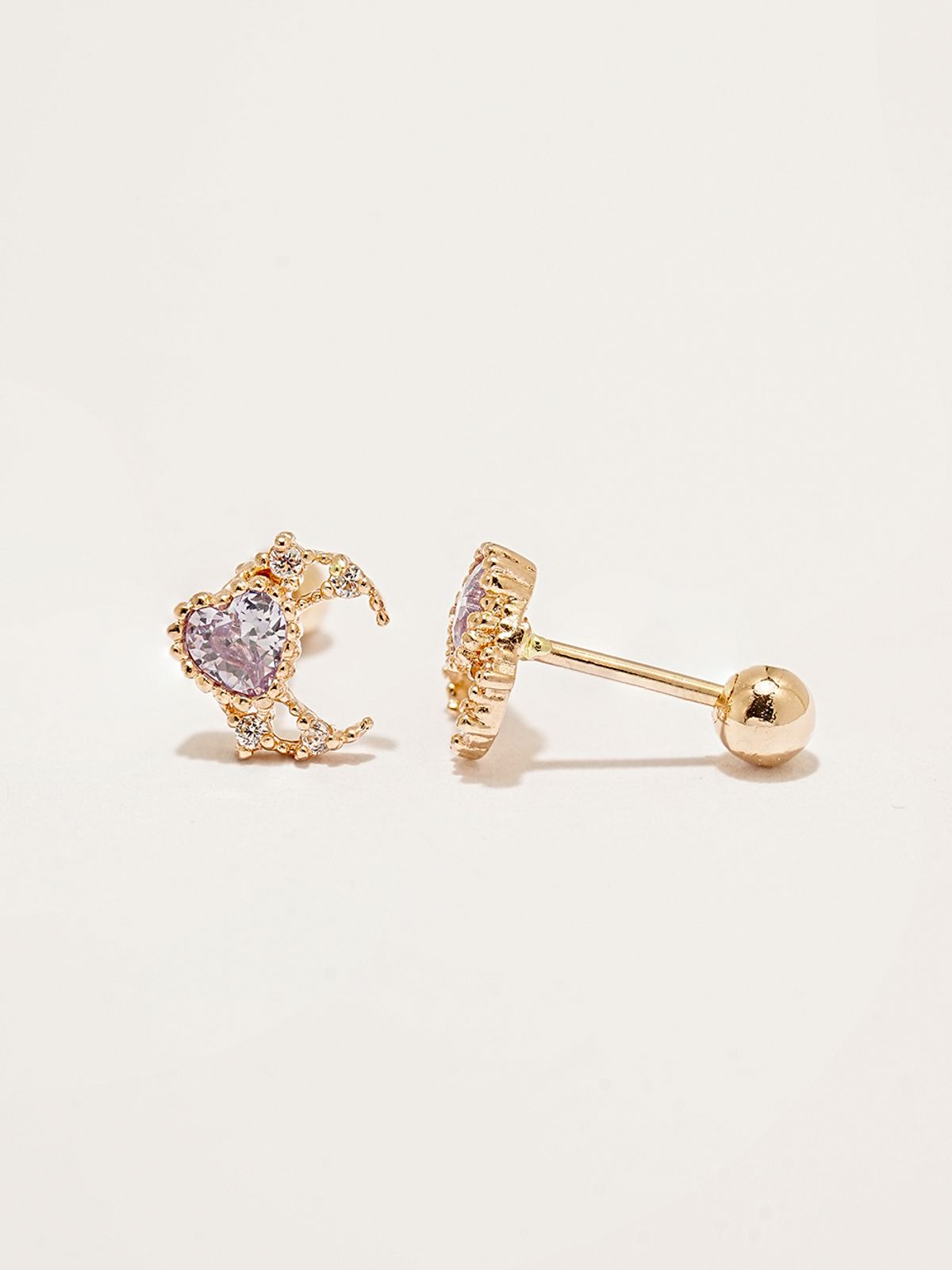 미니멀피어싱(MINIMALPIERCING) 14K 엔틱 루나 하트 피어싱 귀걸이