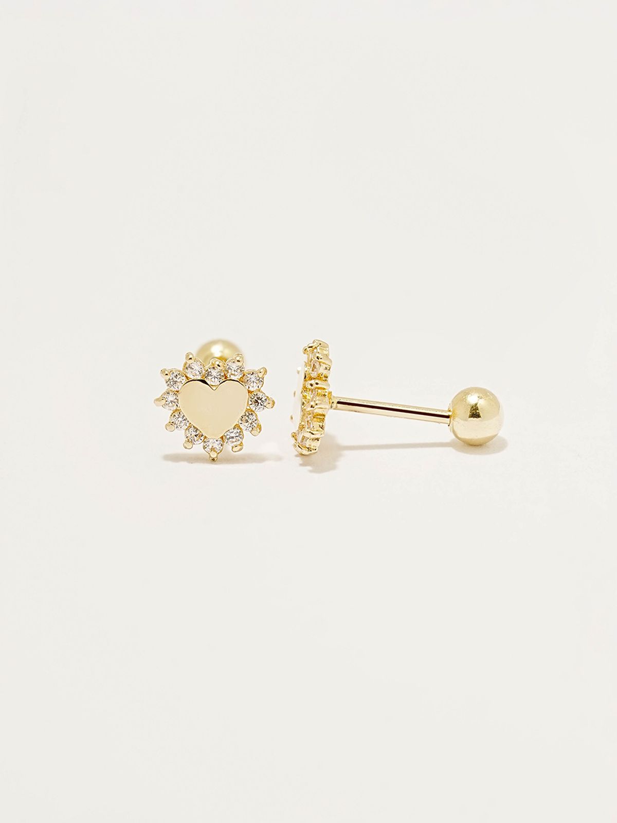 미니멀피어싱(MINIMALPIERCING) 14K 썬샤인 하트 피어싱 귀걸이