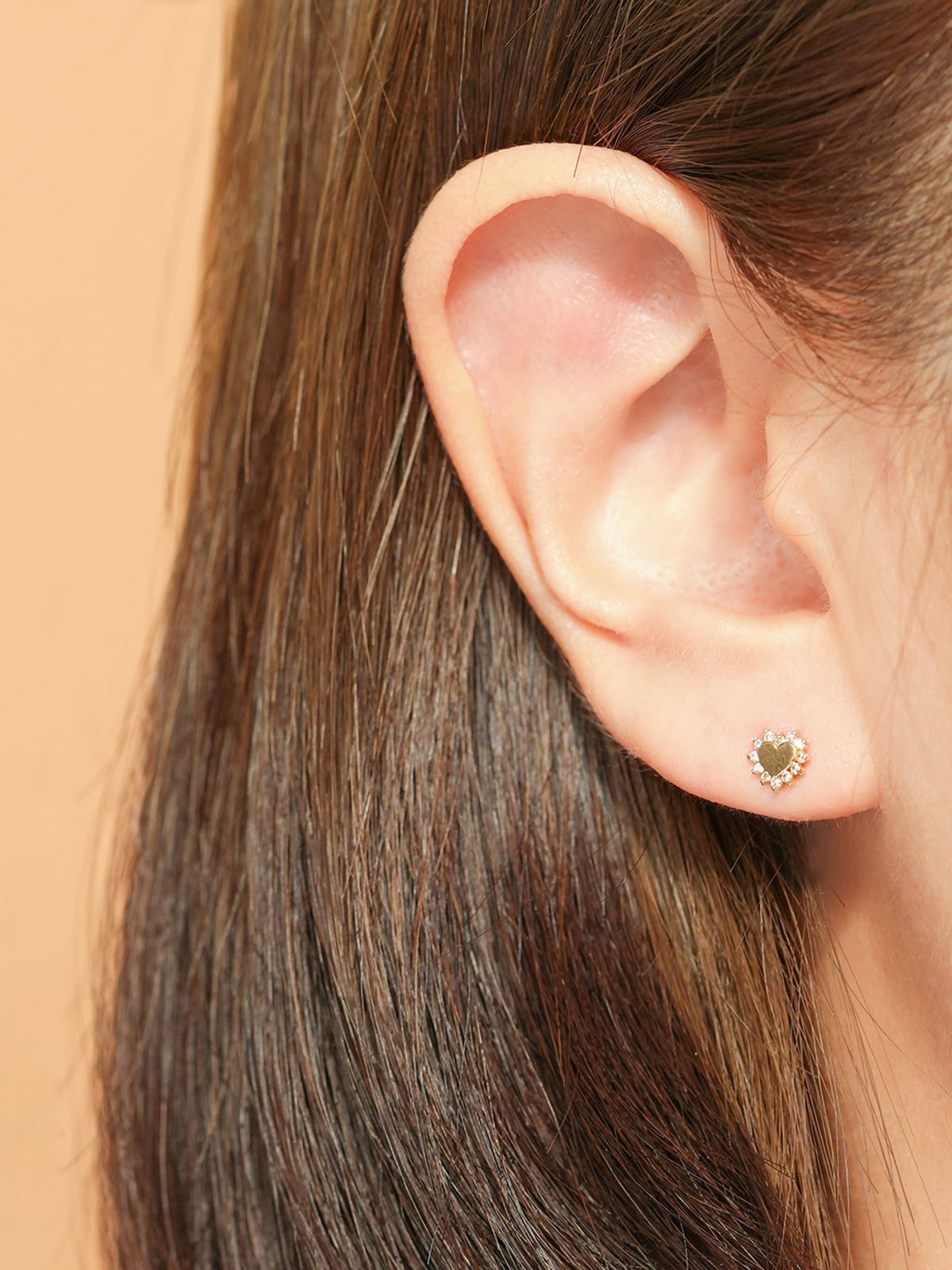 미니멀피어싱(MINIMALPIERCING) 14K 썬샤인 하트 피어싱 귀걸이