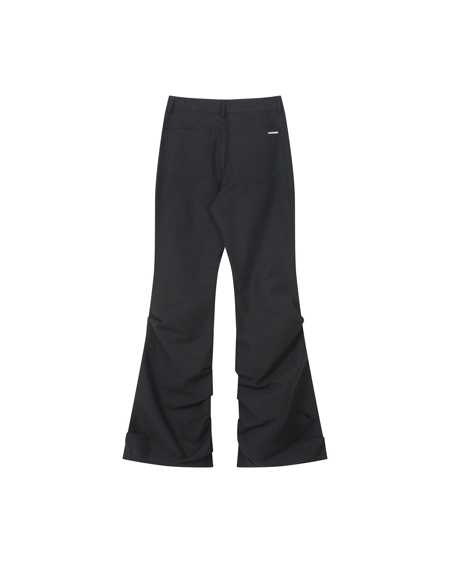 MUSINSA | MISEKI SEOUL Cotton shirring bootscut pants BLACK