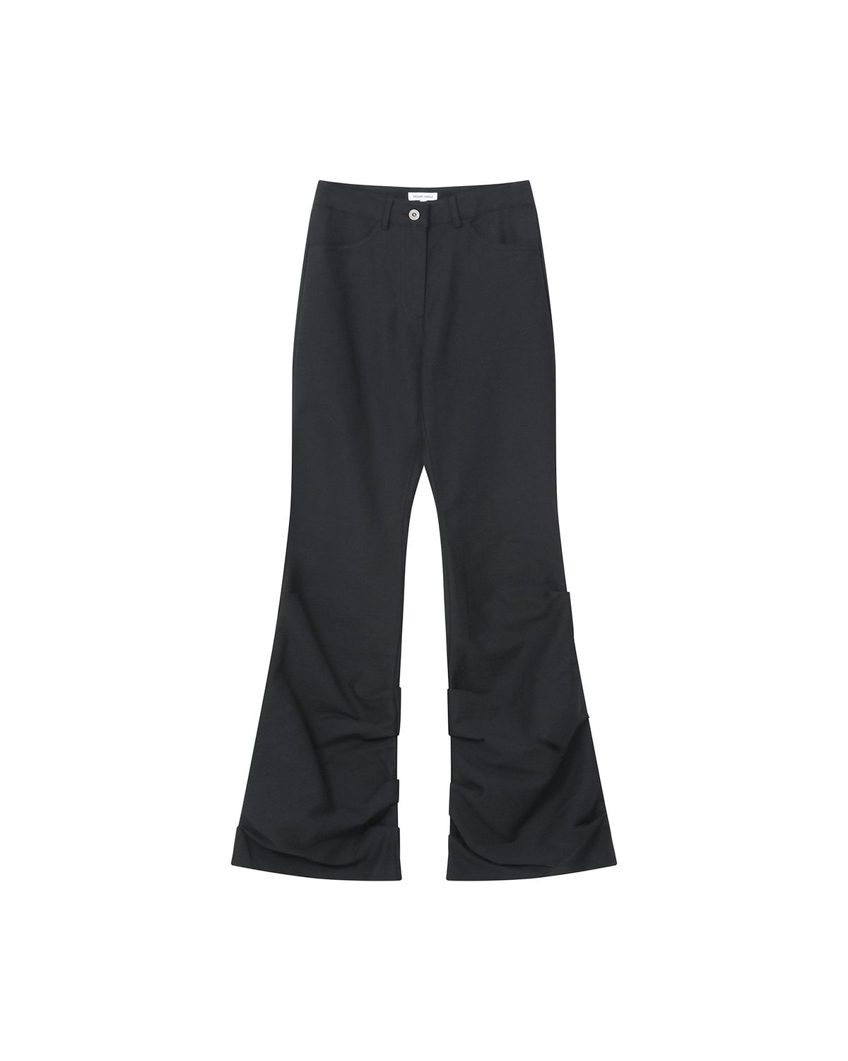 미세키서울(MISEKI SEOUL) Cotton shirring bootscut pants BLACK