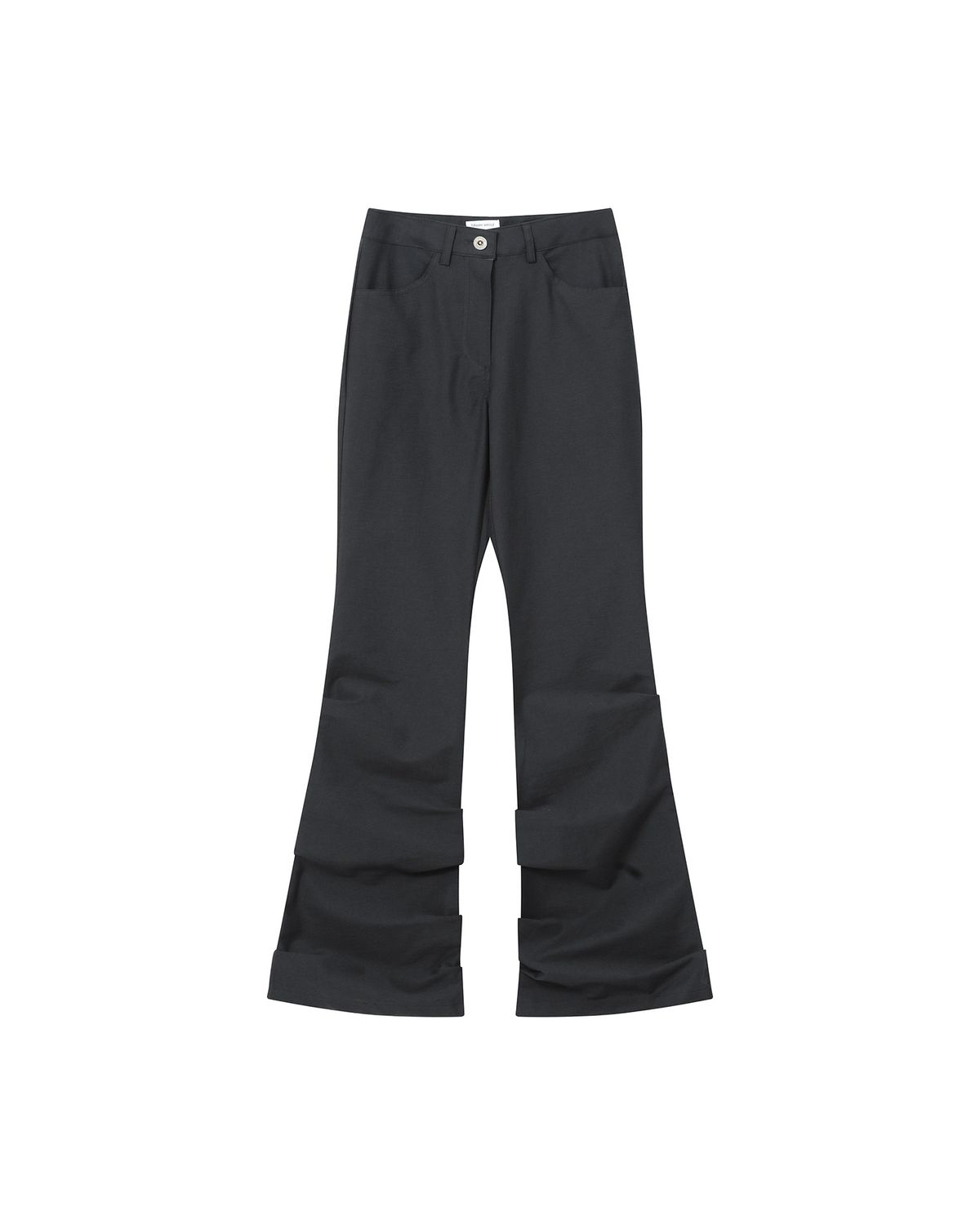 미세키서울(MISEKI SEOUL) Cotton shirring bootscut pants CHARCOAL