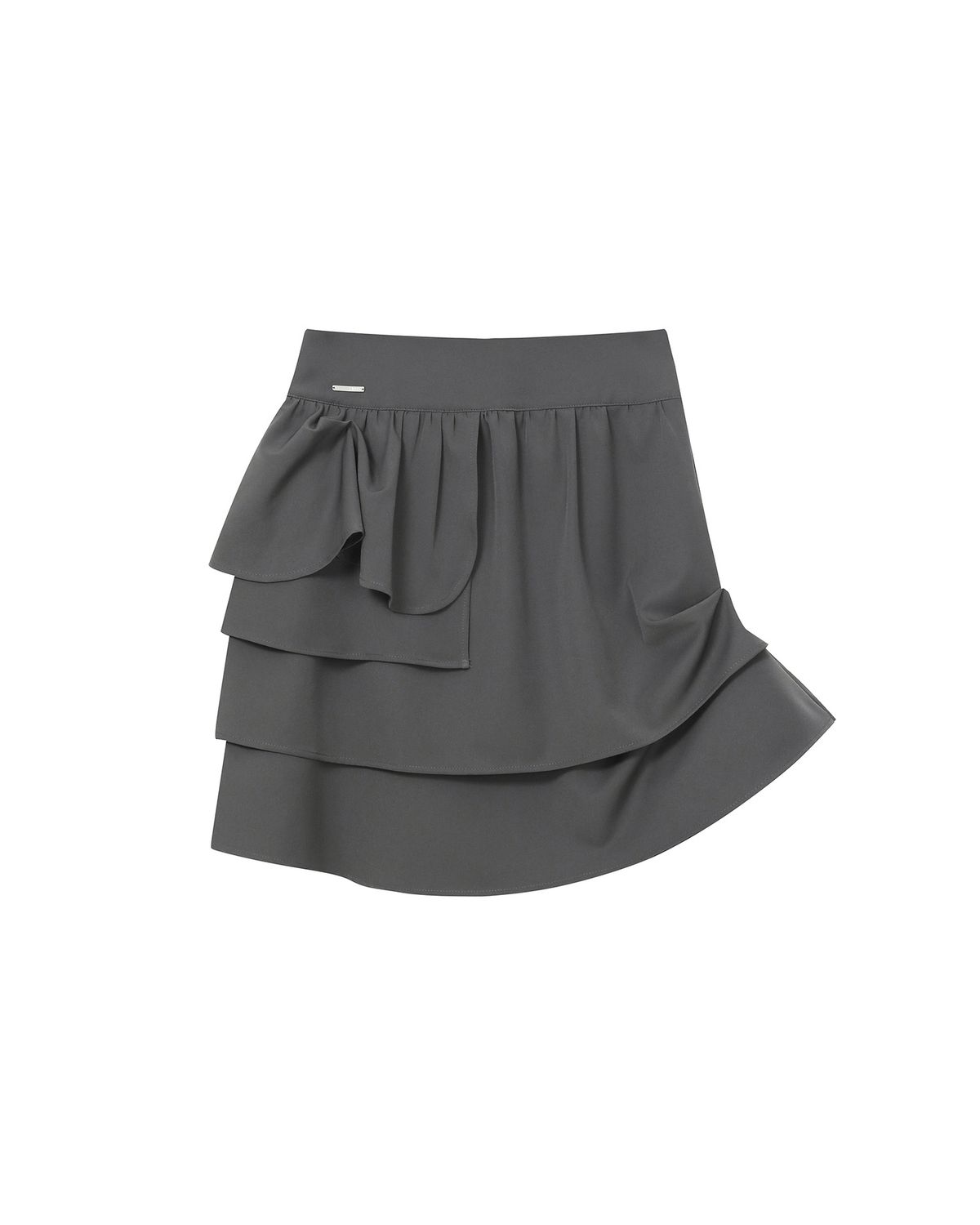 미세키서울(MISEKI SEOUL) Unbalanced layers midi skirt CHARCOAL