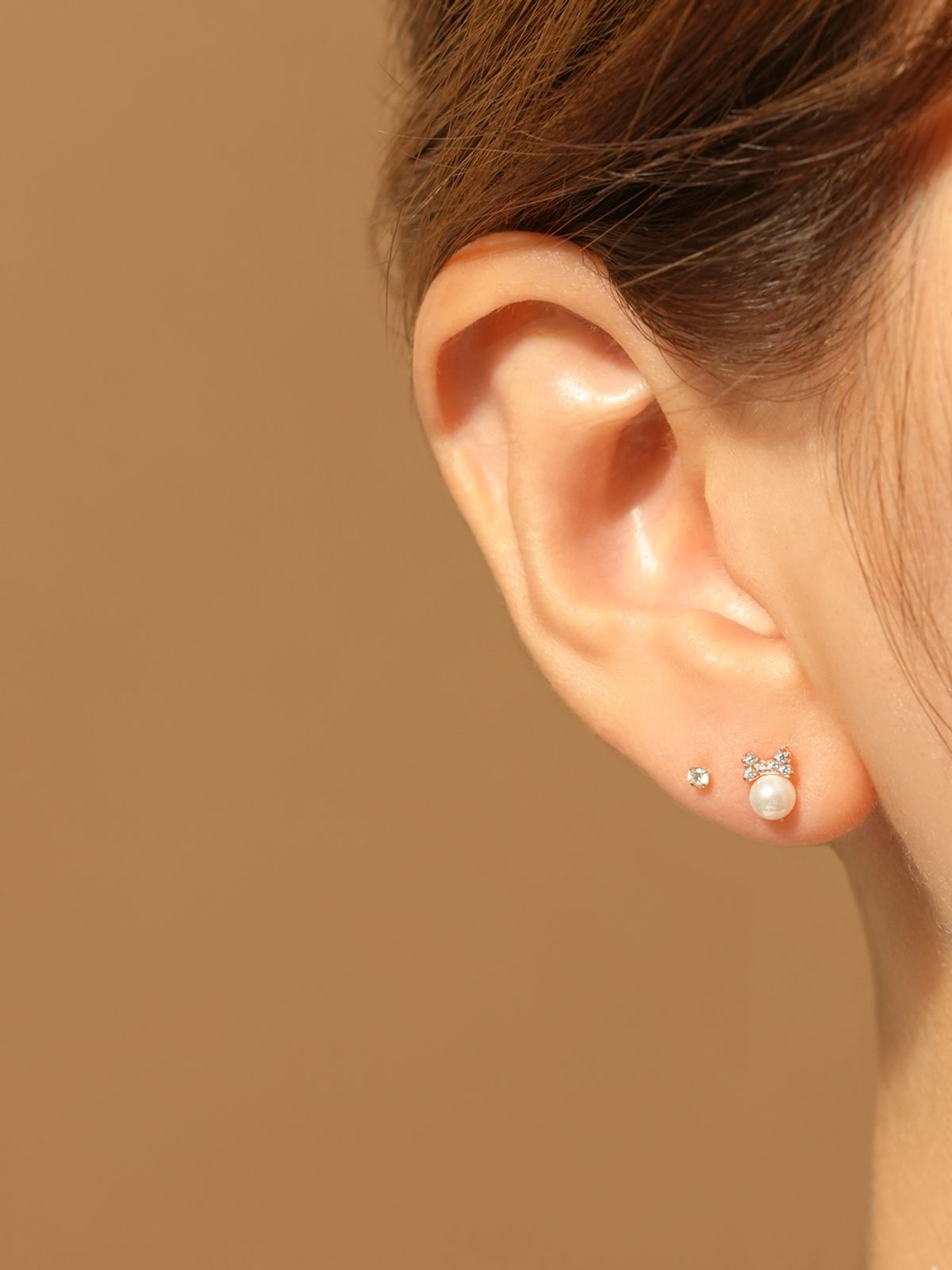 미니멀피어싱(MINIMALPIERCING) 14K 타이 진주 피어싱 귀걸이