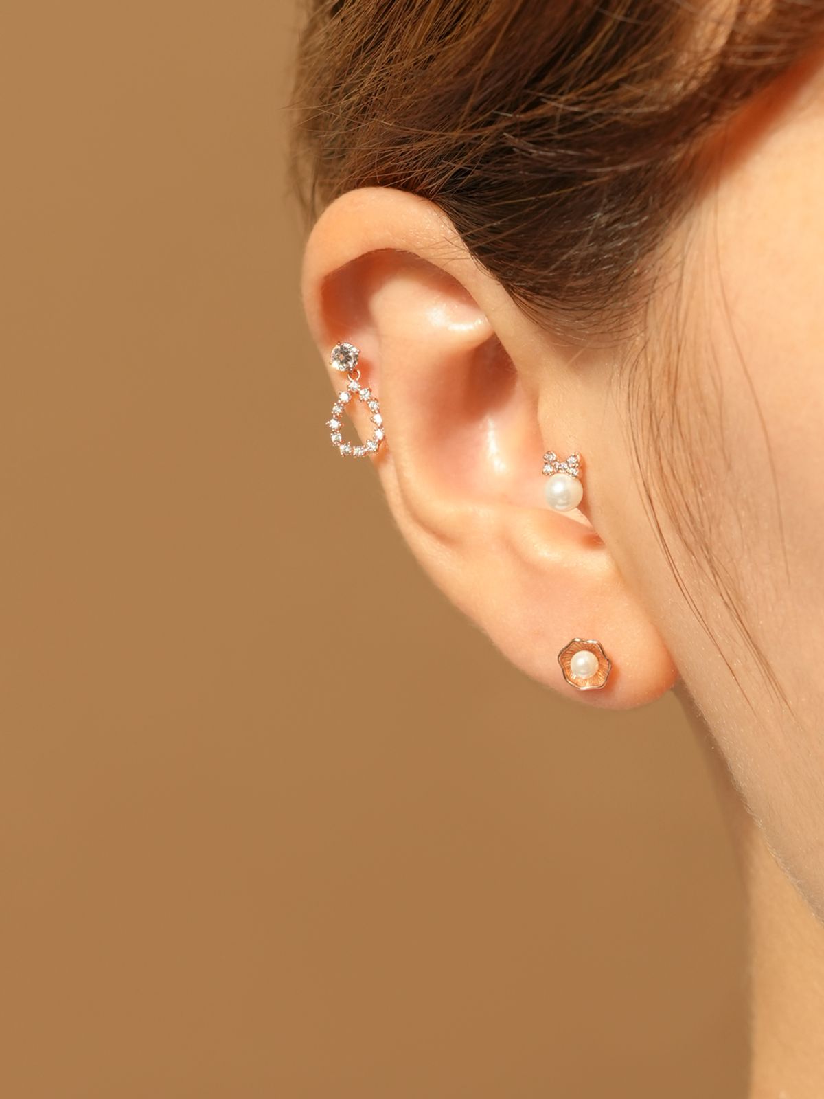 미니멀피어싱(MINIMALPIERCING) 14K 타이 진주 피어싱 귀걸이
