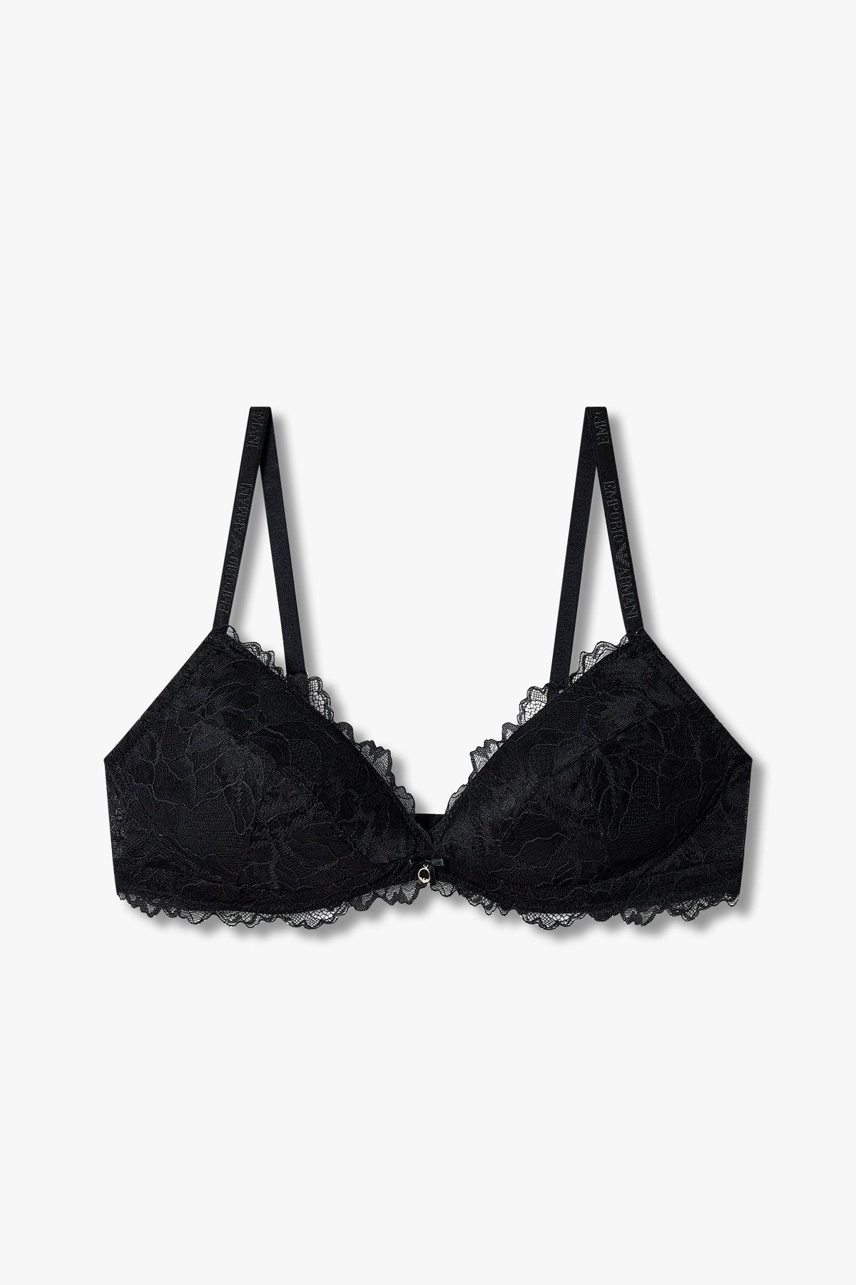 엠포리오 아르마니 언더웨어(EMPORIO ARMANI UNDERWEAR) 여성 플라워 레이스 트라이앵글 브라 _블랙 0825181514