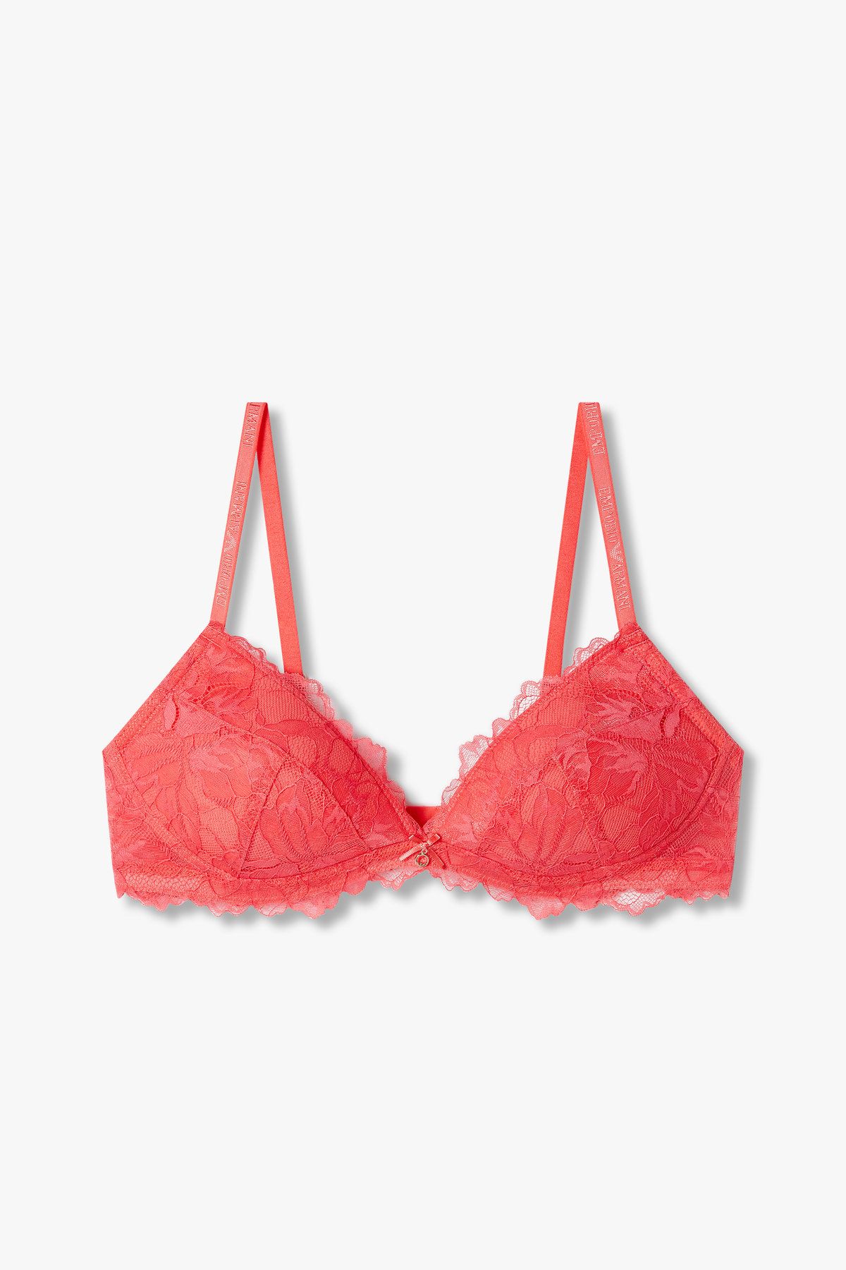 엠포리오 아르마니 언더웨어(EMPORIO ARMANI UNDERWEAR) 여성 플라워 레이스 트라이앵글 브라 _라이트 코랄 0825181511