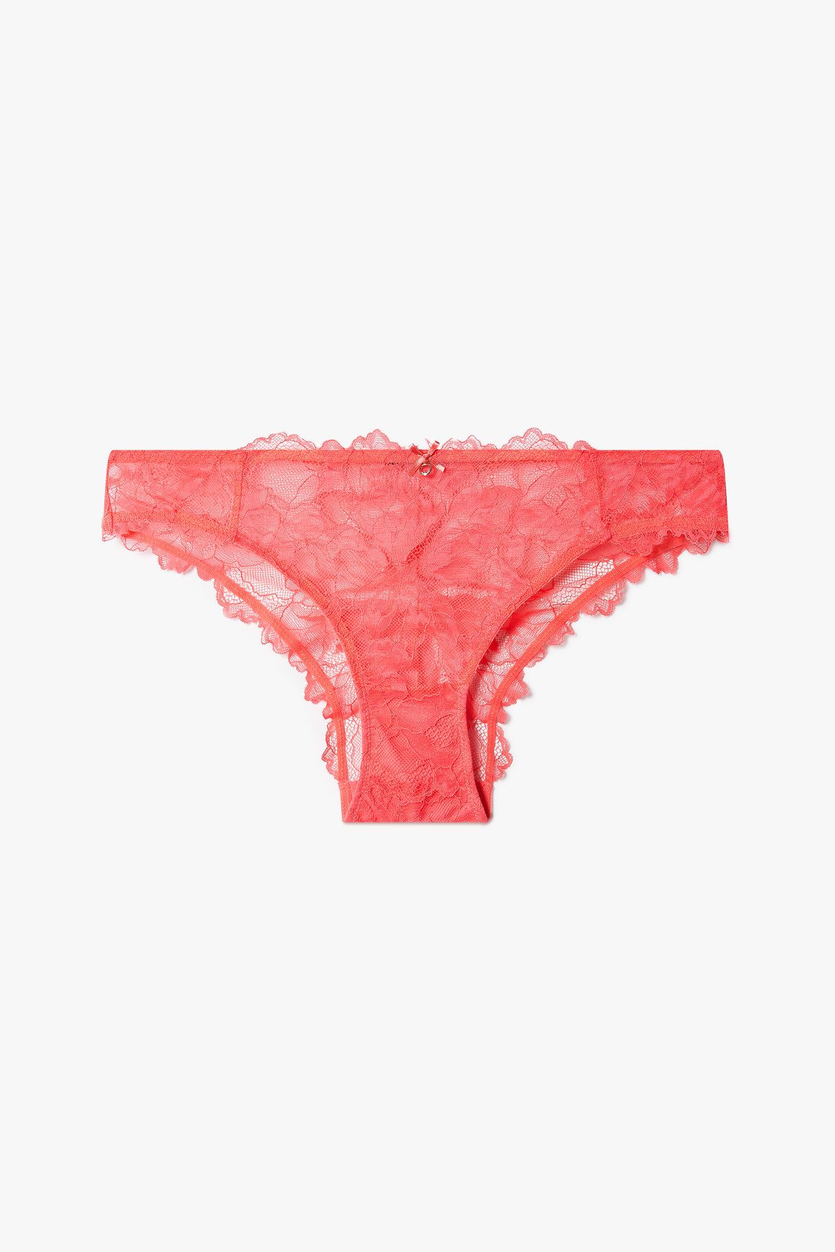 엠포리오 아르마니 언더웨어(EMPORIO ARMANI UNDERWEAR) 여성 플라워 레이스 메쉬 브리프 _라이트 코랄 0825111511