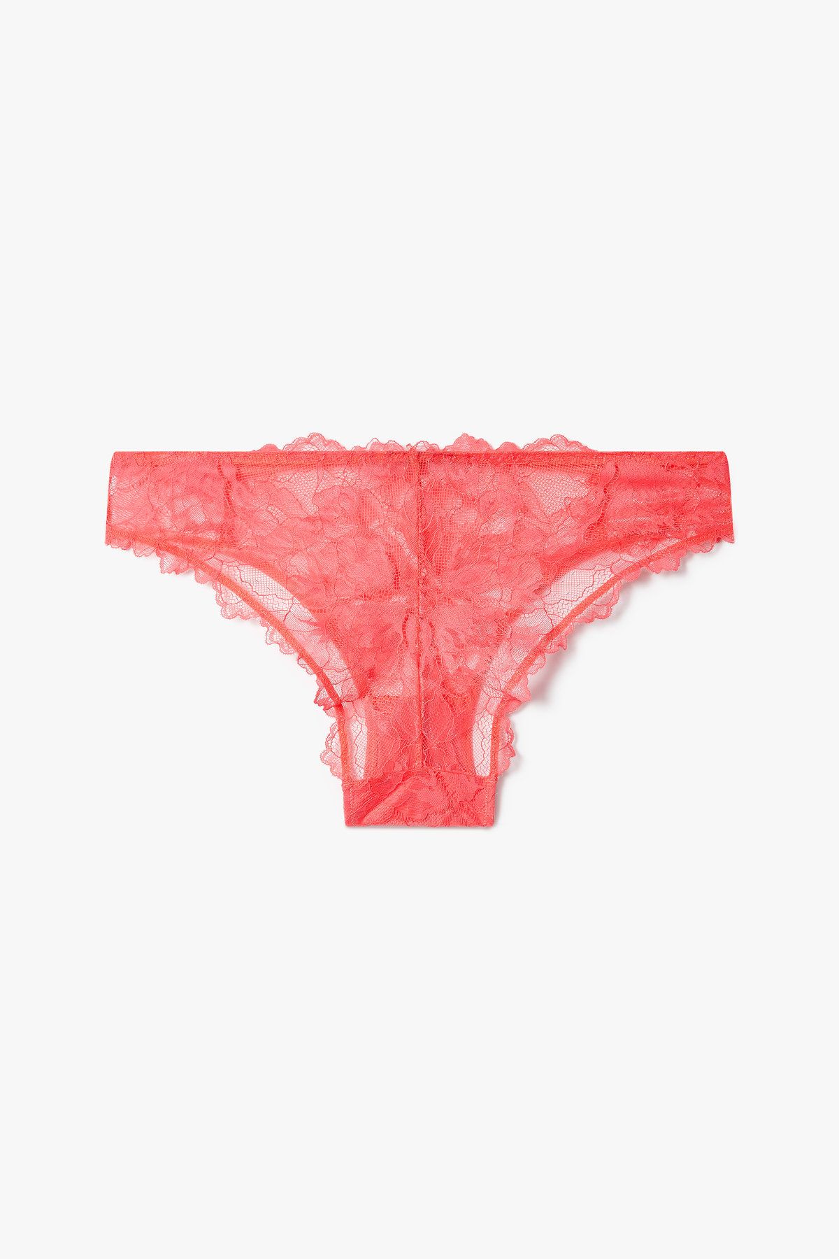 엠포리오 아르마니 언더웨어(EMPORIO ARMANI UNDERWEAR) 여성 플라워 레이스 메쉬 브리프 _라이트 코랄 0825111511