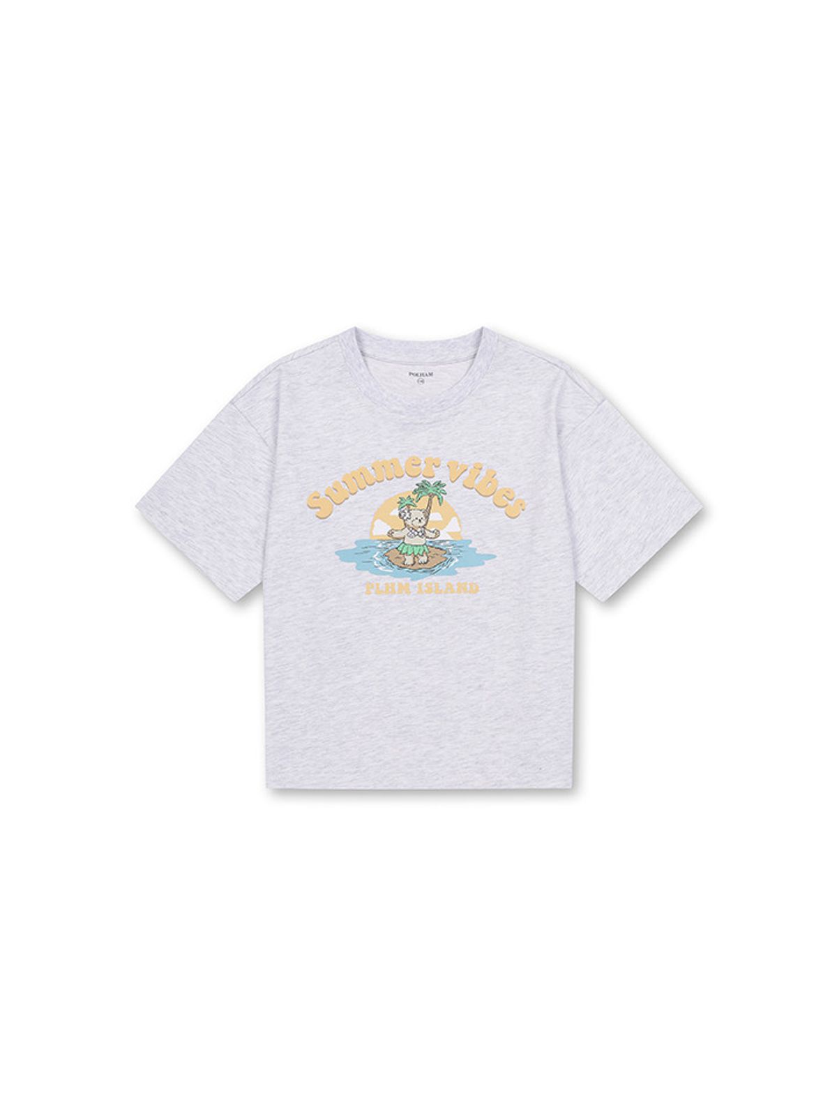 폴햄키즈(POLHAM KIDS) 여아) 폴키베어 플레이티드 저지 그래픽 반팔티_PKF2TS2832