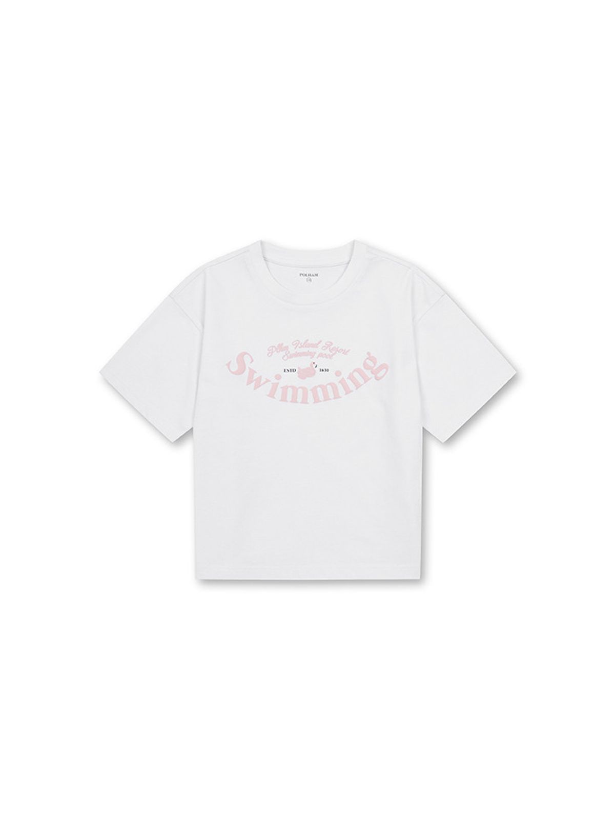 폴햄키즈(POLHAM KIDS) 여아) 폴키베어 플레이티드 저지 그래픽 반팔티_PKF2TS2832