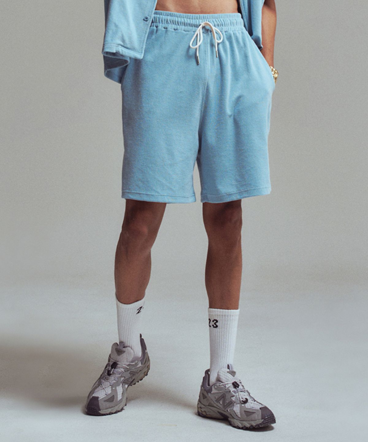 에르에르(ERER) Men Towel shorts Sky blue